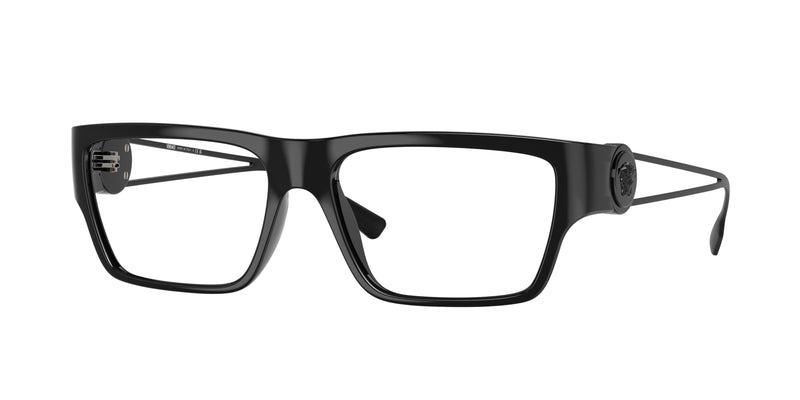 Versace VE3359 Rectangle Eyeglasses 5360-Matte Black 56-140-16 - Color Map Black