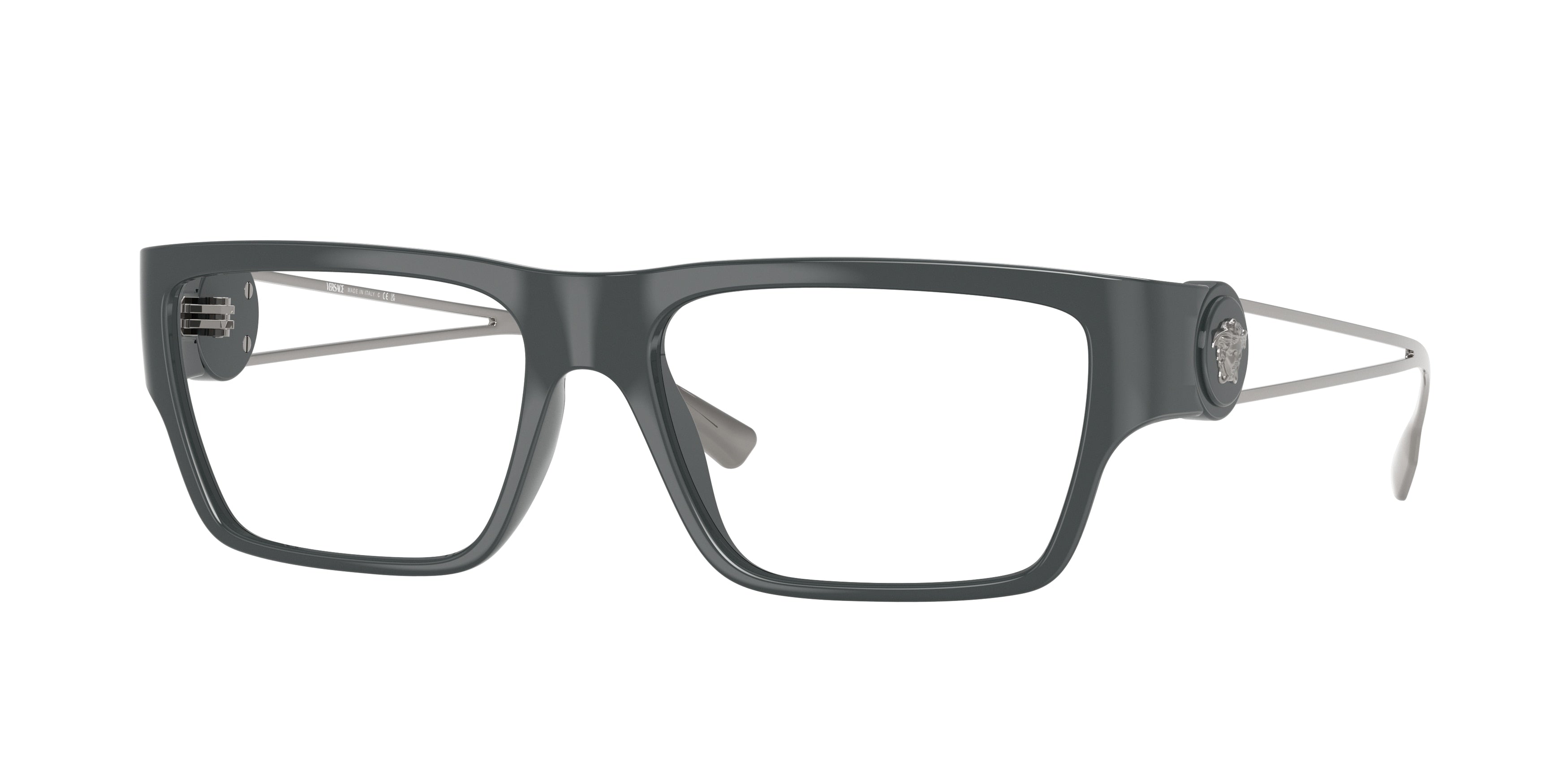 Versace VE3359 Rectangle Eyeglasses 5477-Dark Grey 56-140-16 - Color Map Grey