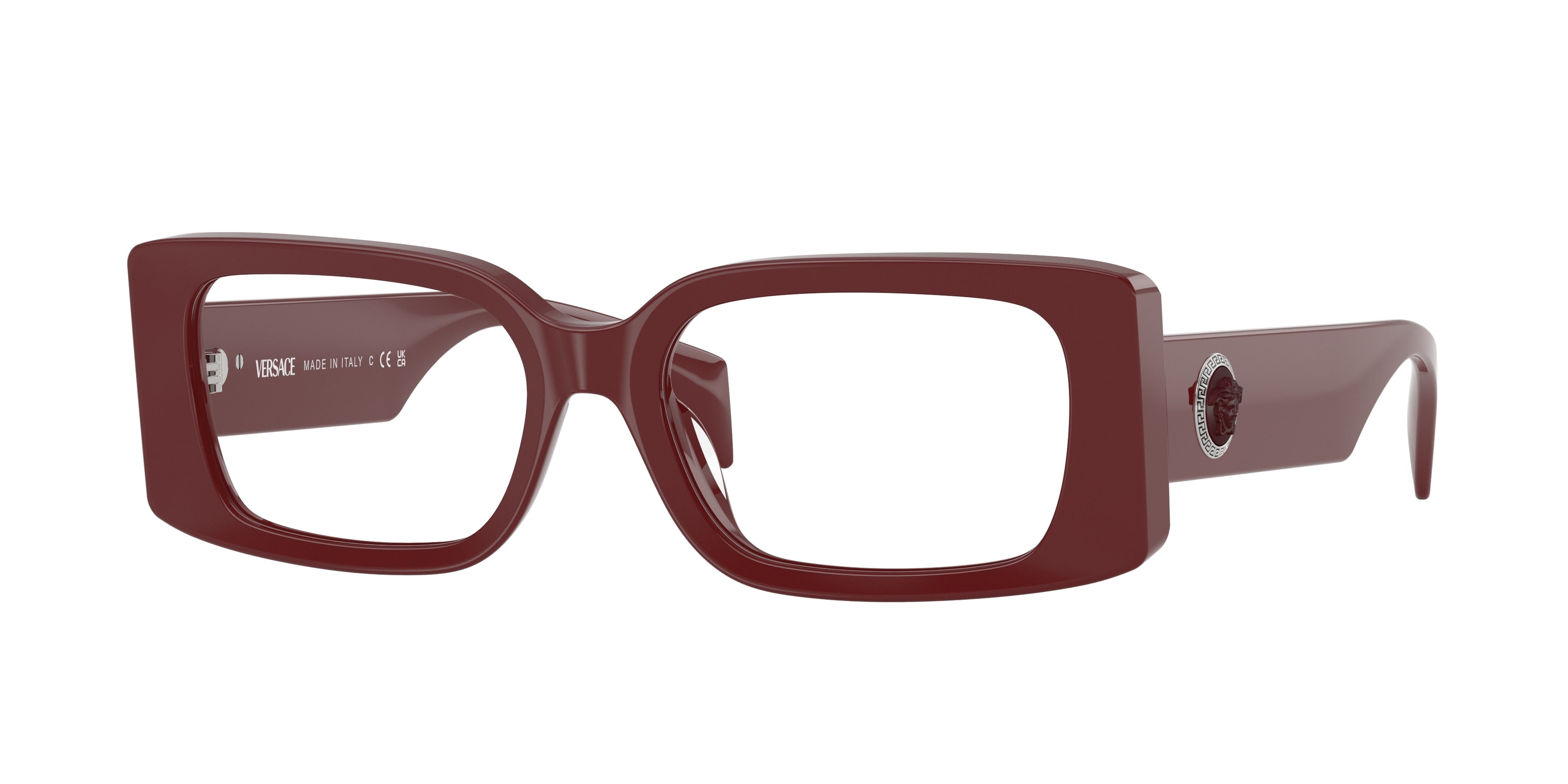 Versace VE3362U Rectangle Eyeglasses 5487-Bordeaux 52-140-17 - Color Map Red