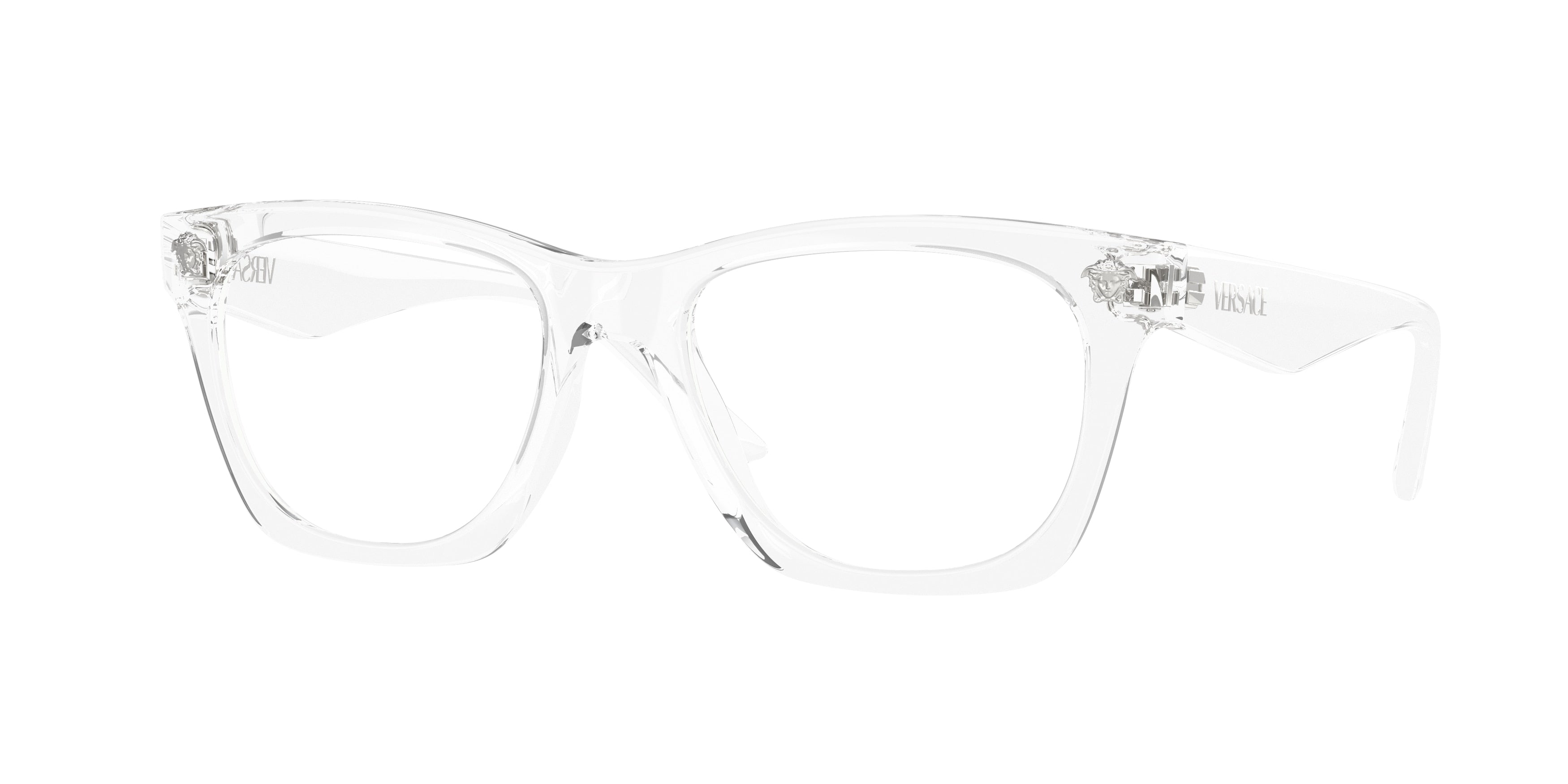 Versace VE3363U Square Eyeglasses  148-Crystal 52-145-18 - Color Map Transparent
