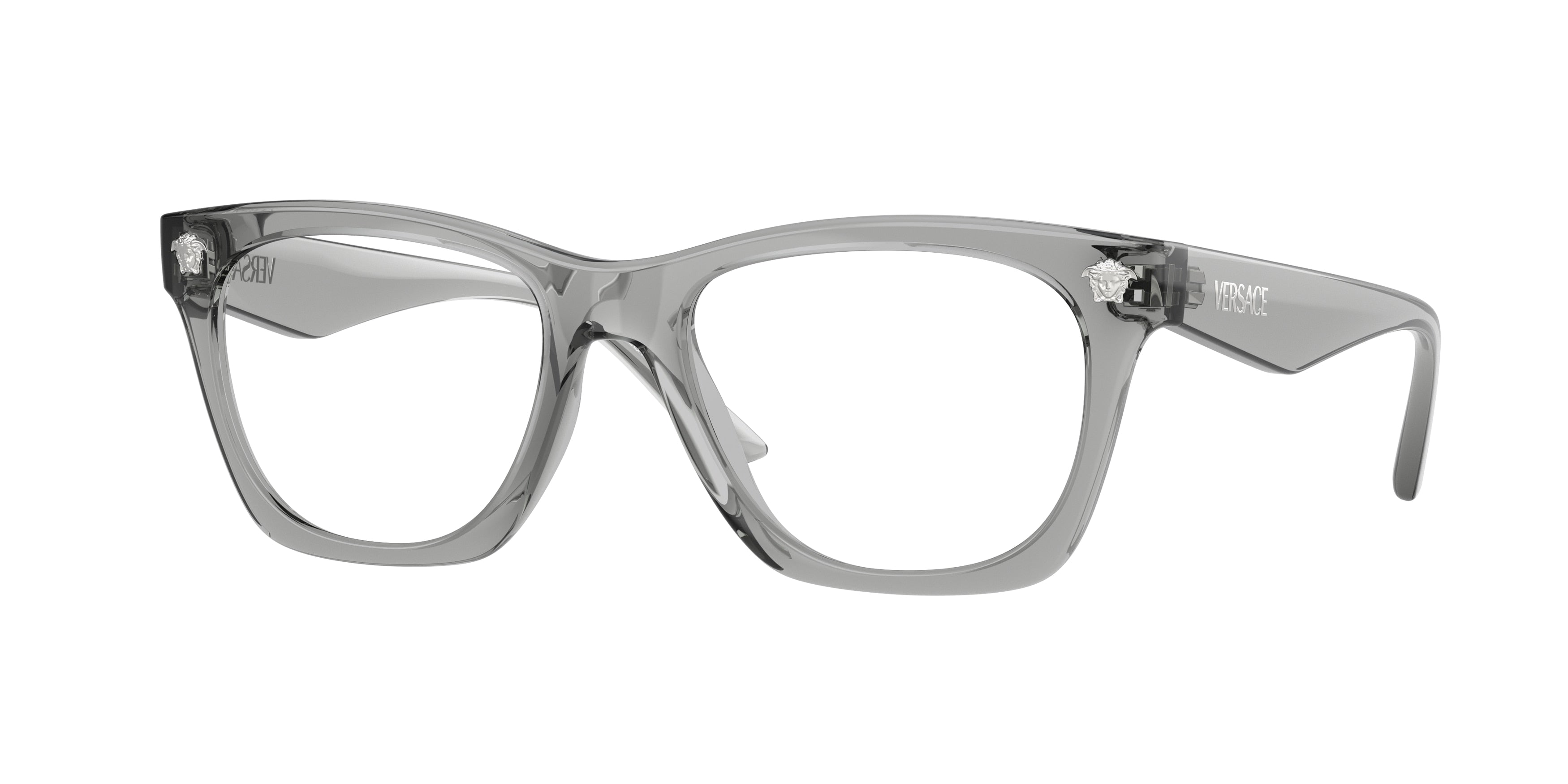 Versace VE3363U Square Eyeglasses  5496-Grey Transparent 52-145-18 - Color Map Grey