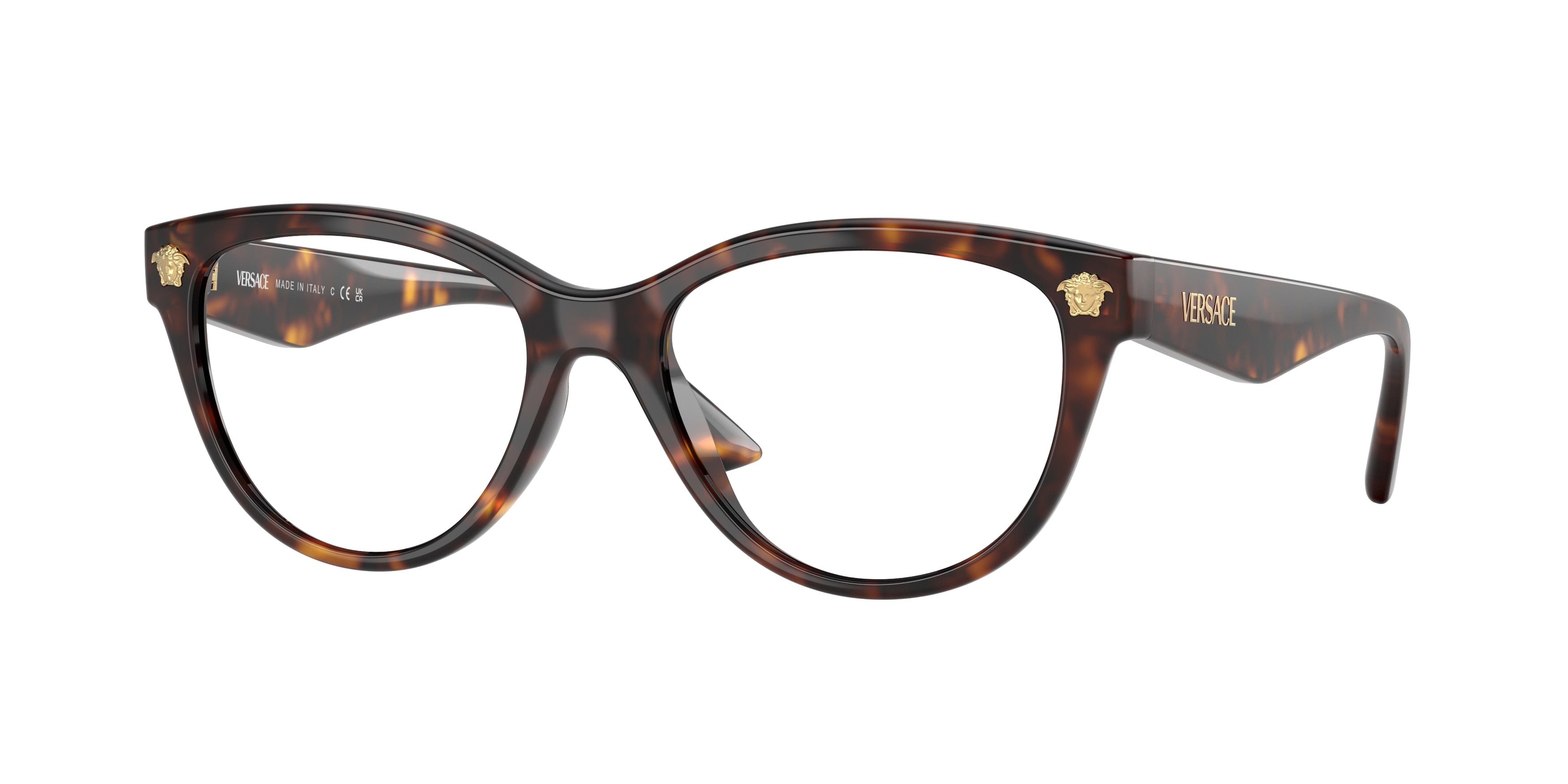 Versace VE3365U Phantos Eyeglasses 108-Havana 54-145-17 - Color Map Tortoise