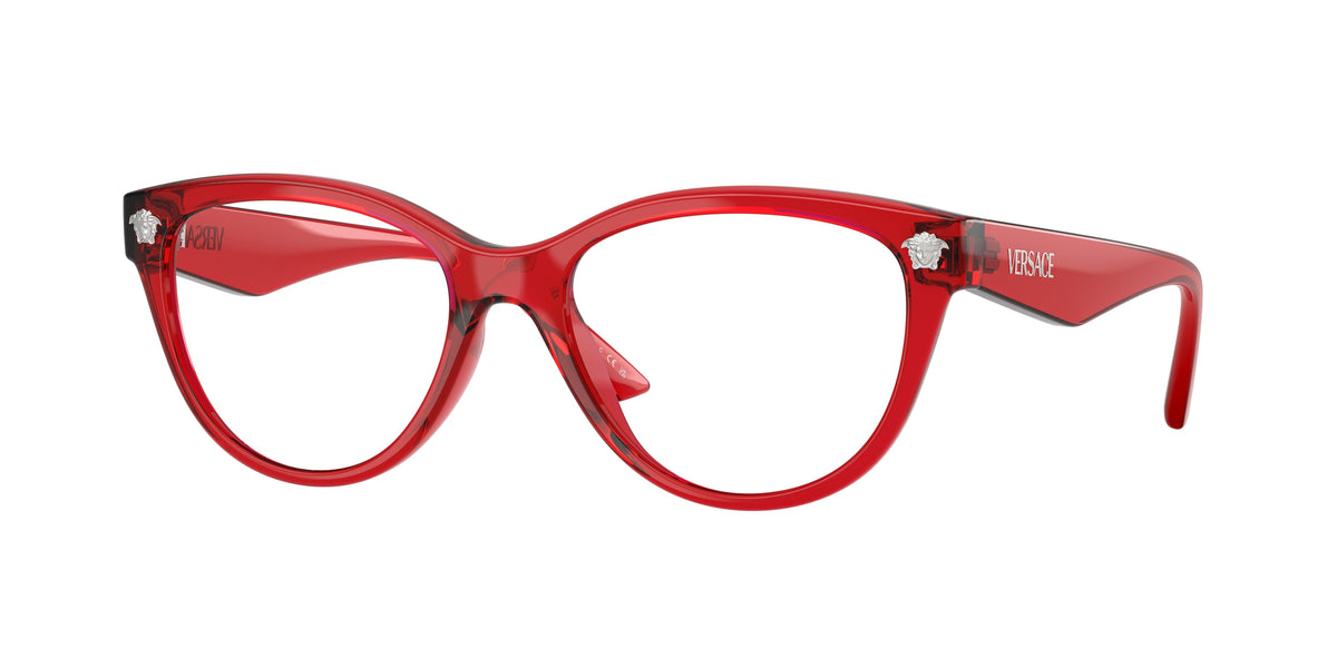 Versace VE3365U Phantos Eyeglasses 5495-Red 54-145-17 - Color Map Red