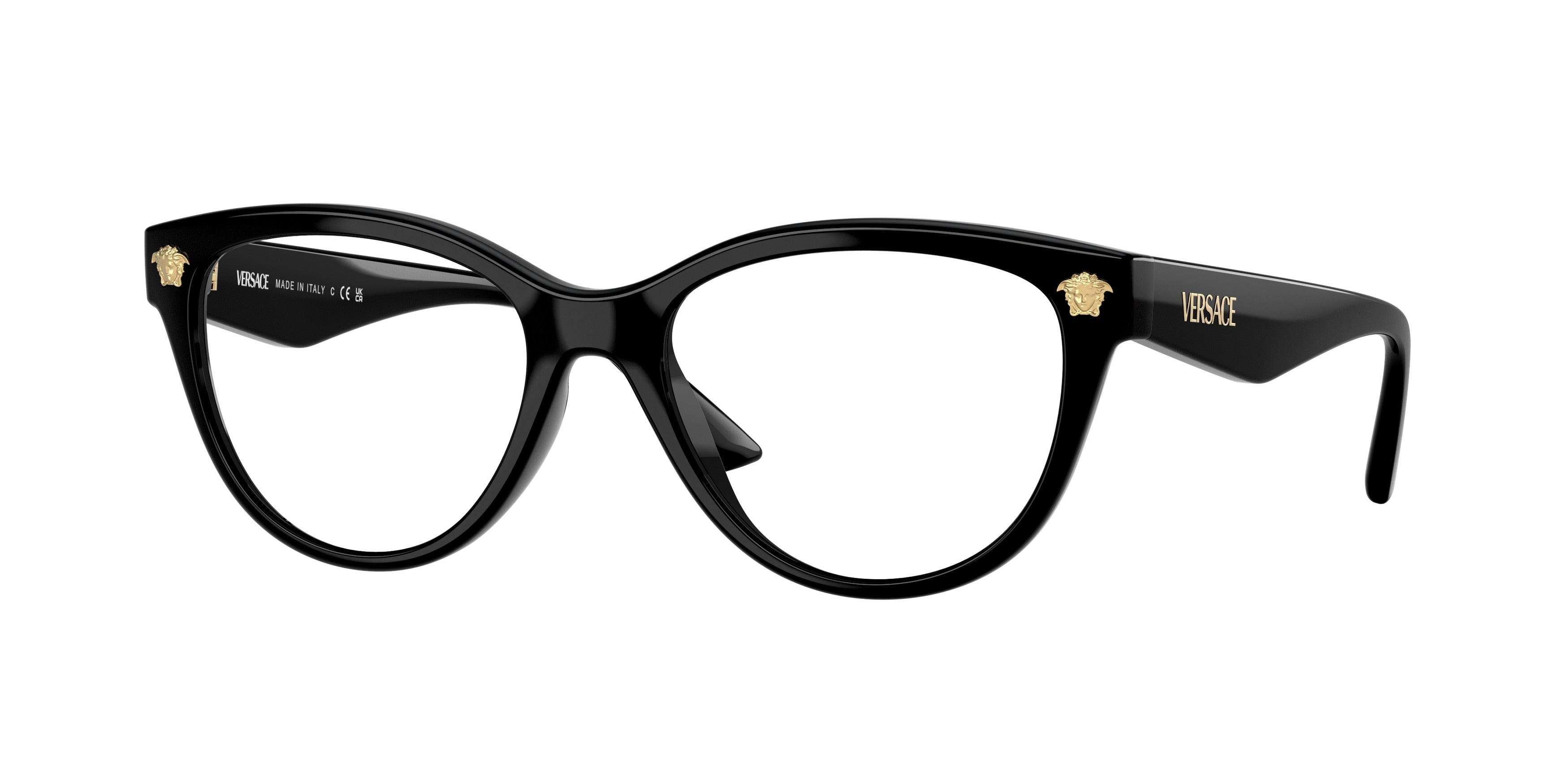 Versace VE3365U Phantos Eyeglasses GB1-Black 54-145-17 - Color Map Black