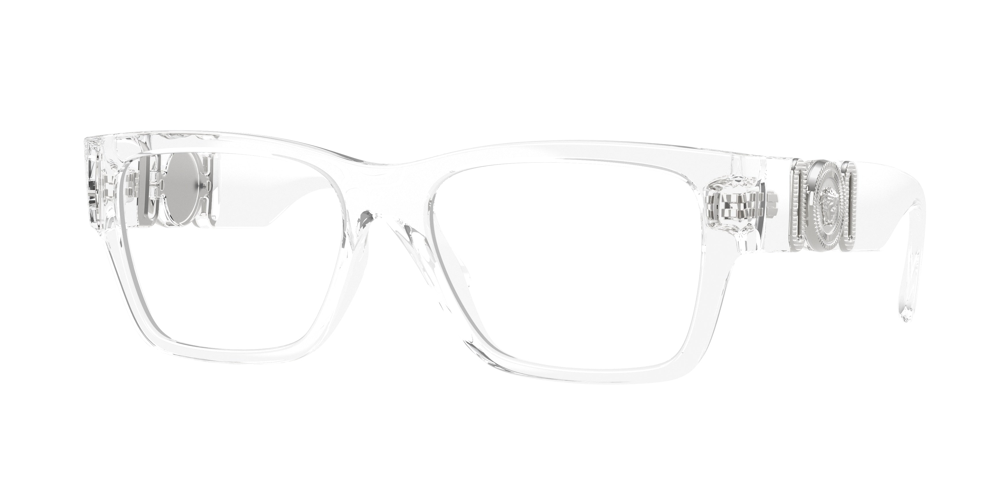 Versace VE3368U Square Eyeglasses 148-Crystal 55-140-17 - Color Map Transparent