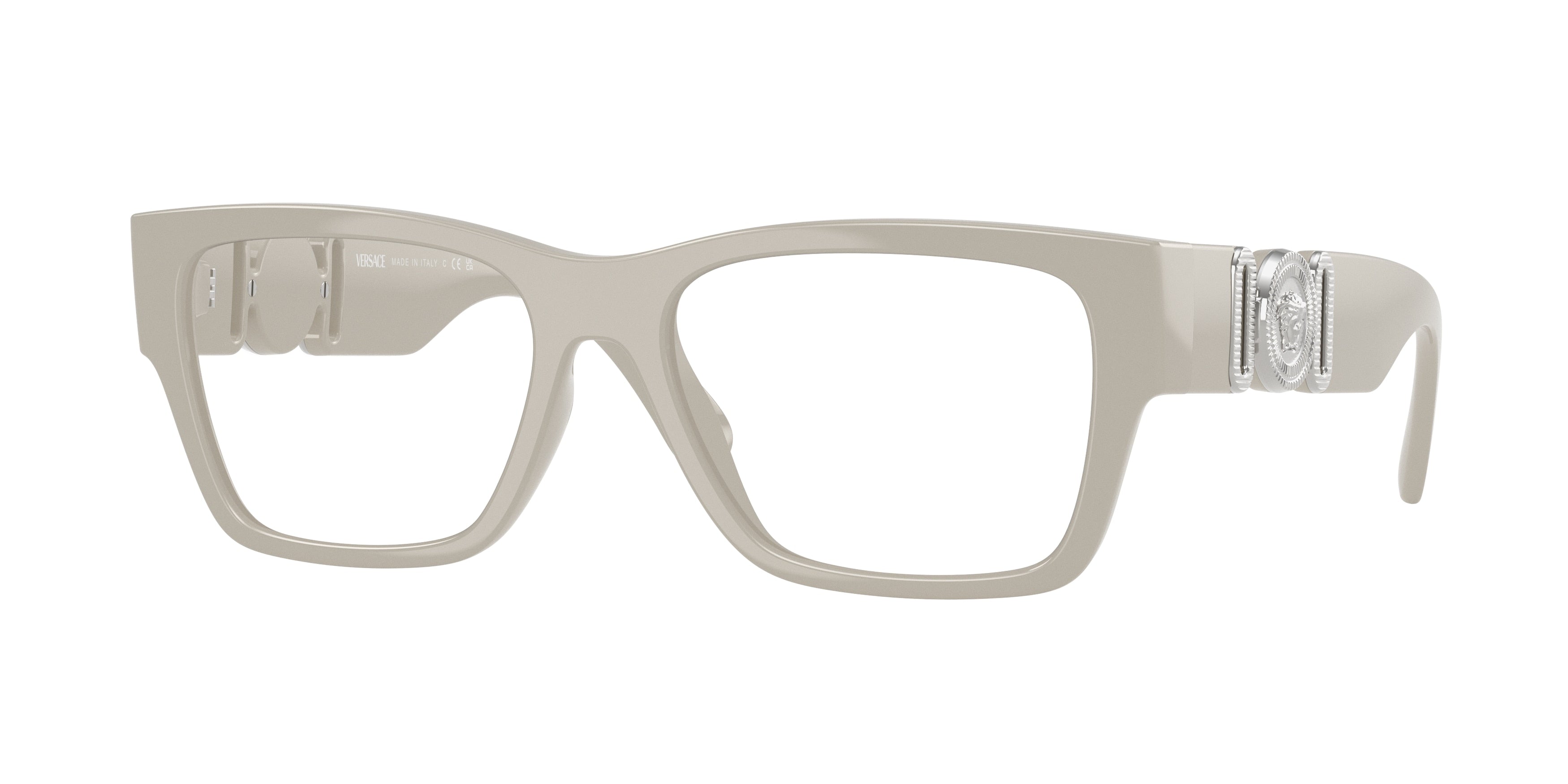 Versace VE3368U Square Eyeglasses 5501-Light Grey 55-140-17 - Color Map Grey