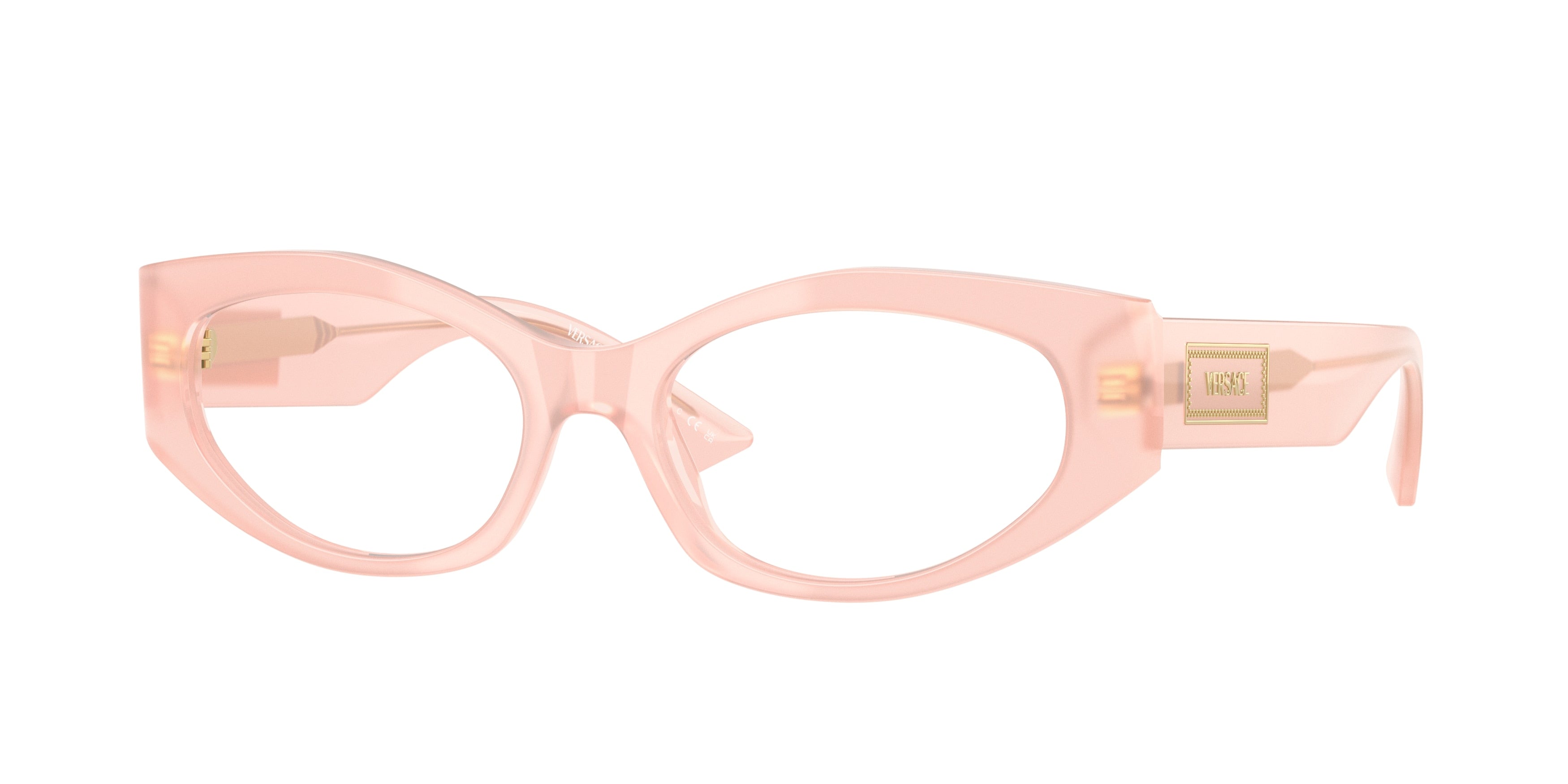 Versace VE3369 Irregular Eyeglasses  5392-Pink Opal 53-140-17 - Color Map Pink