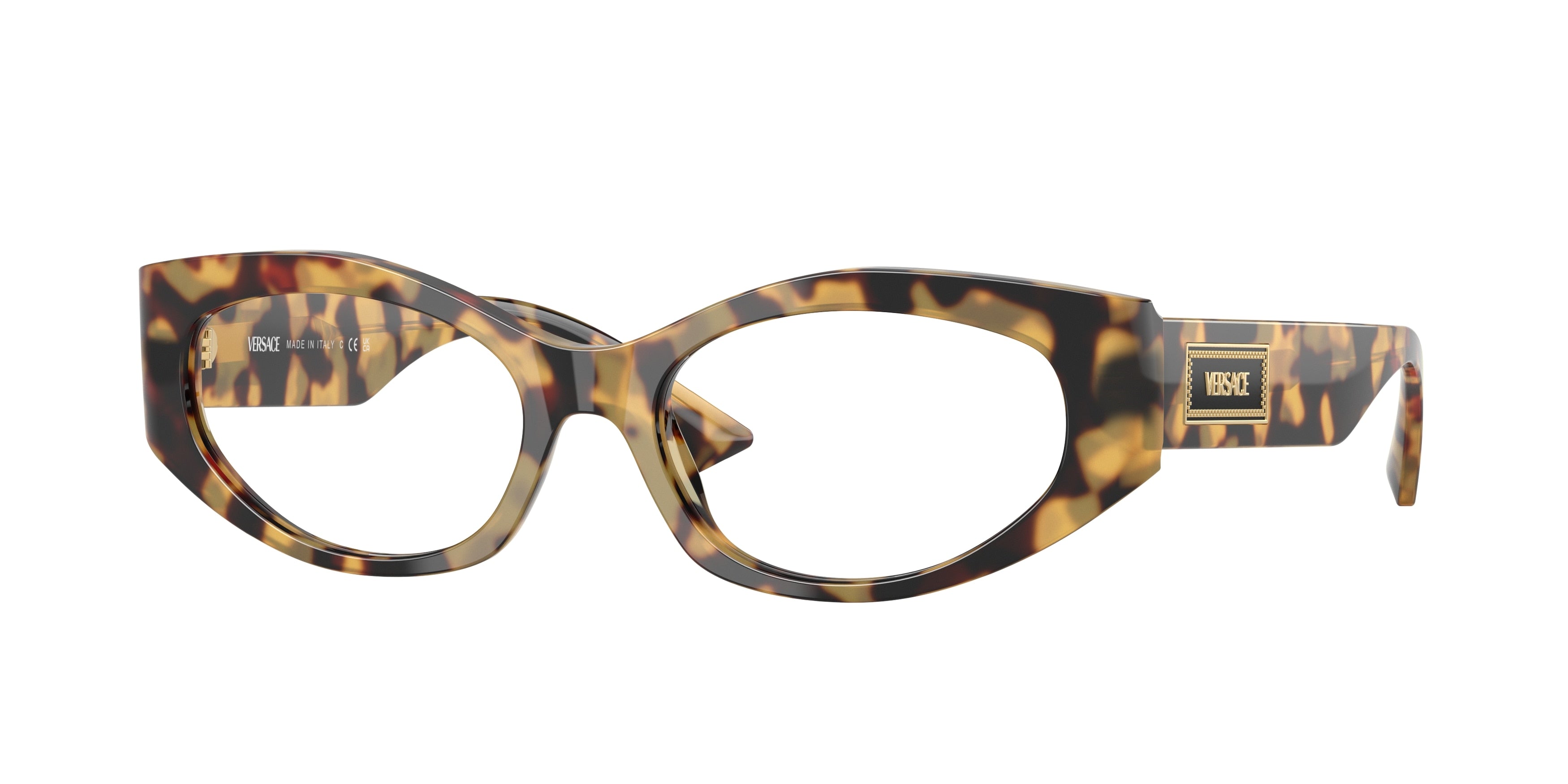 Versace VE3369 Irregular Eyeglasses 777-Brown Yellow Havana 53-140-17 - Color Map Tortoise