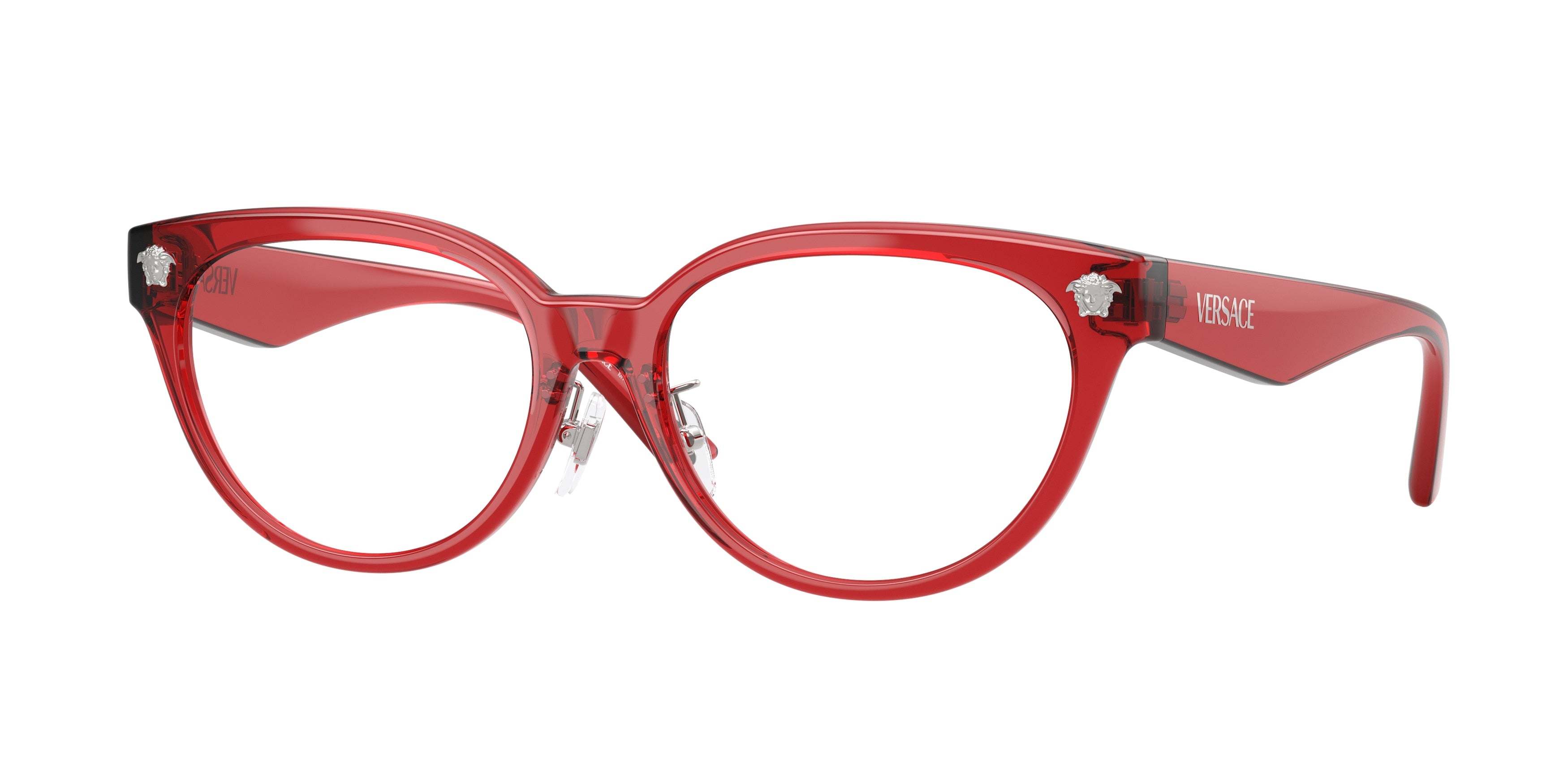 Versace VE3370D Phantos Eyeglasses 5495-Red Transparent 54-145-16 - Color Map Red