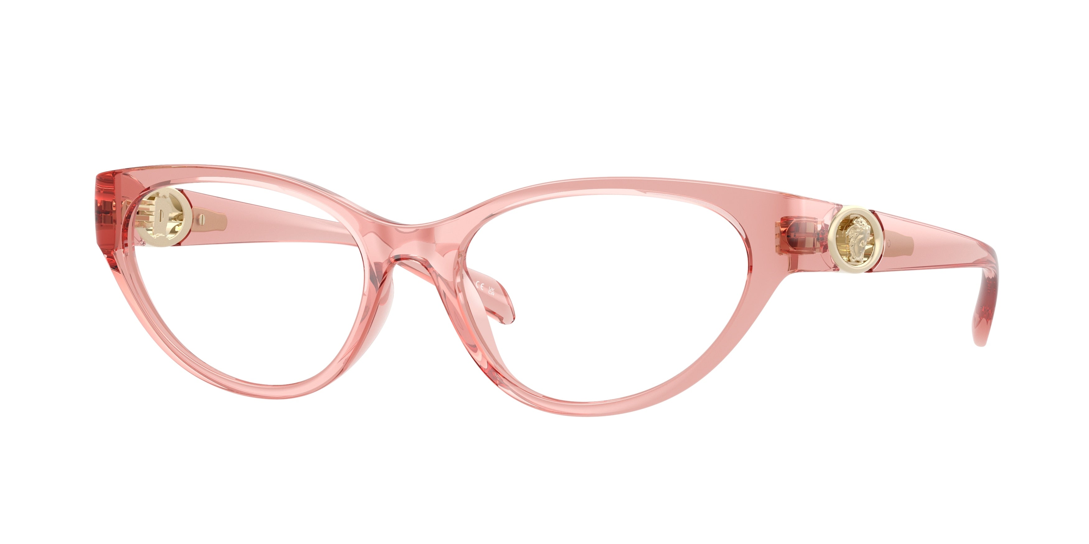Versace VE3372U Cat Eye Eyeglasses 5322-Transparent Pink 52-140-17 - Color Map Pink
