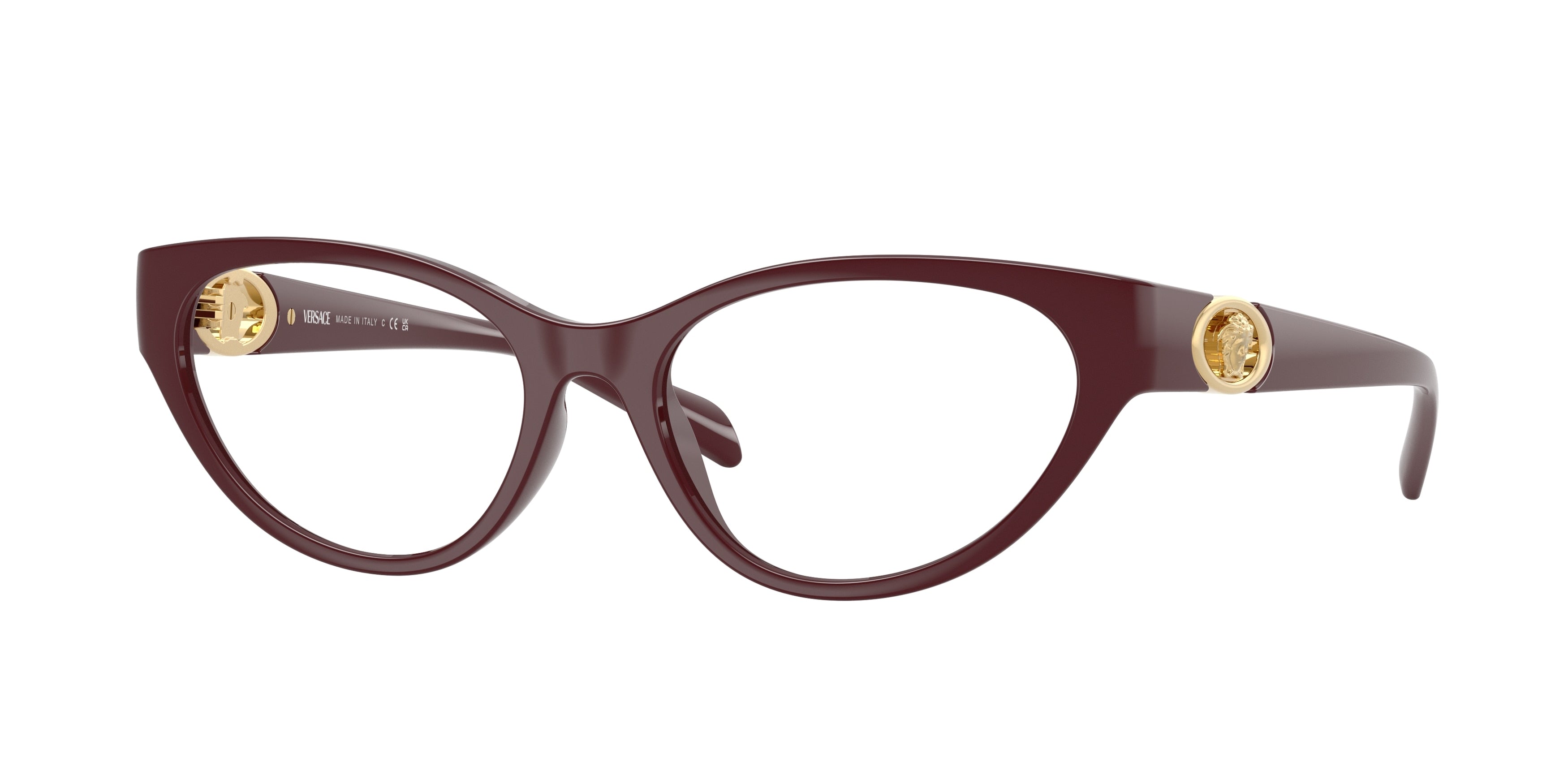 Versace VE3372U Cat Eye Eyeglasses 5487-Burgundy 54-140-17 - Color Map Violet