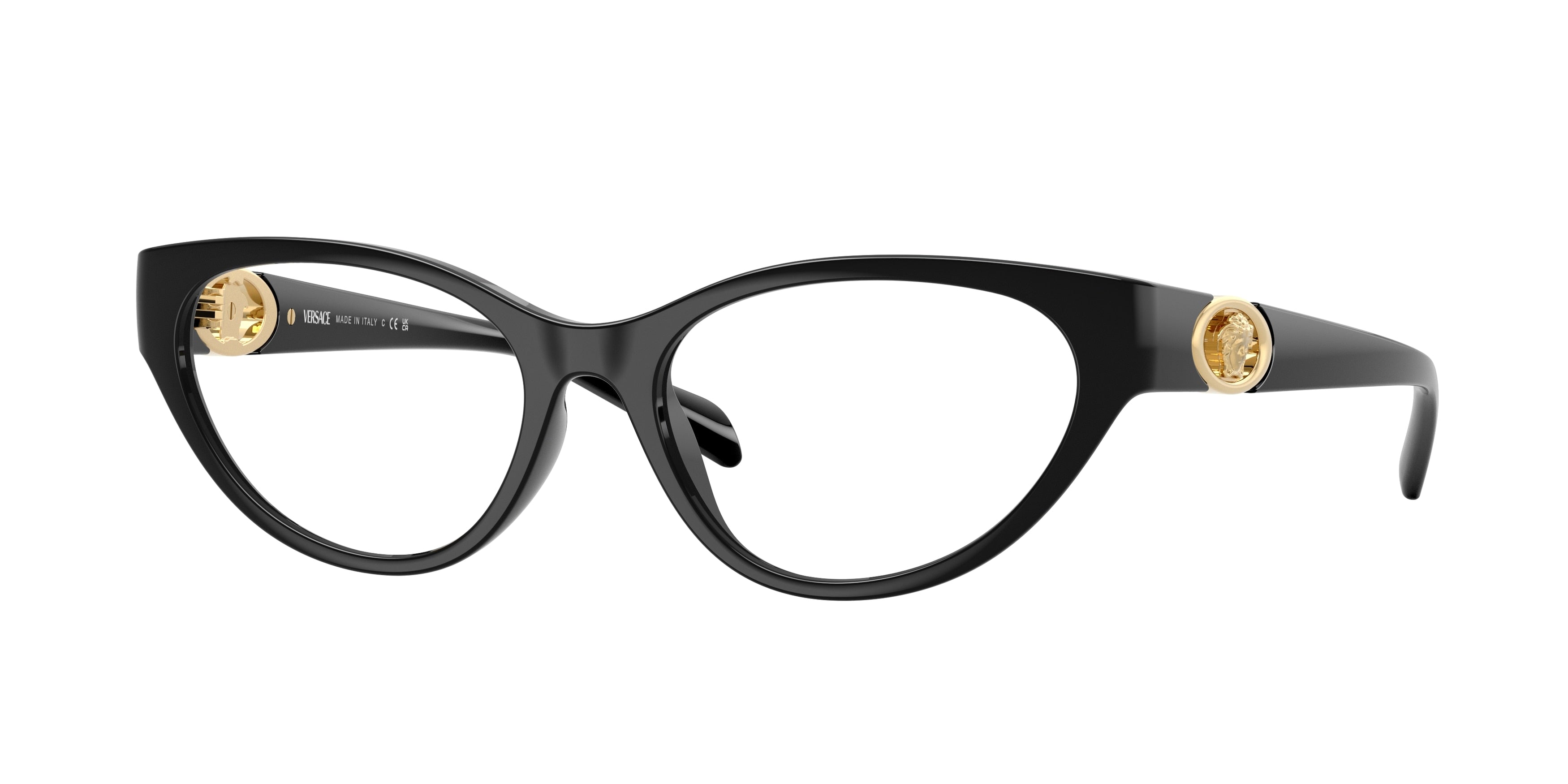 Versace VE3372U Cat Eye Eyeglasses GB1-Black 54-140-17 - Color Map Black