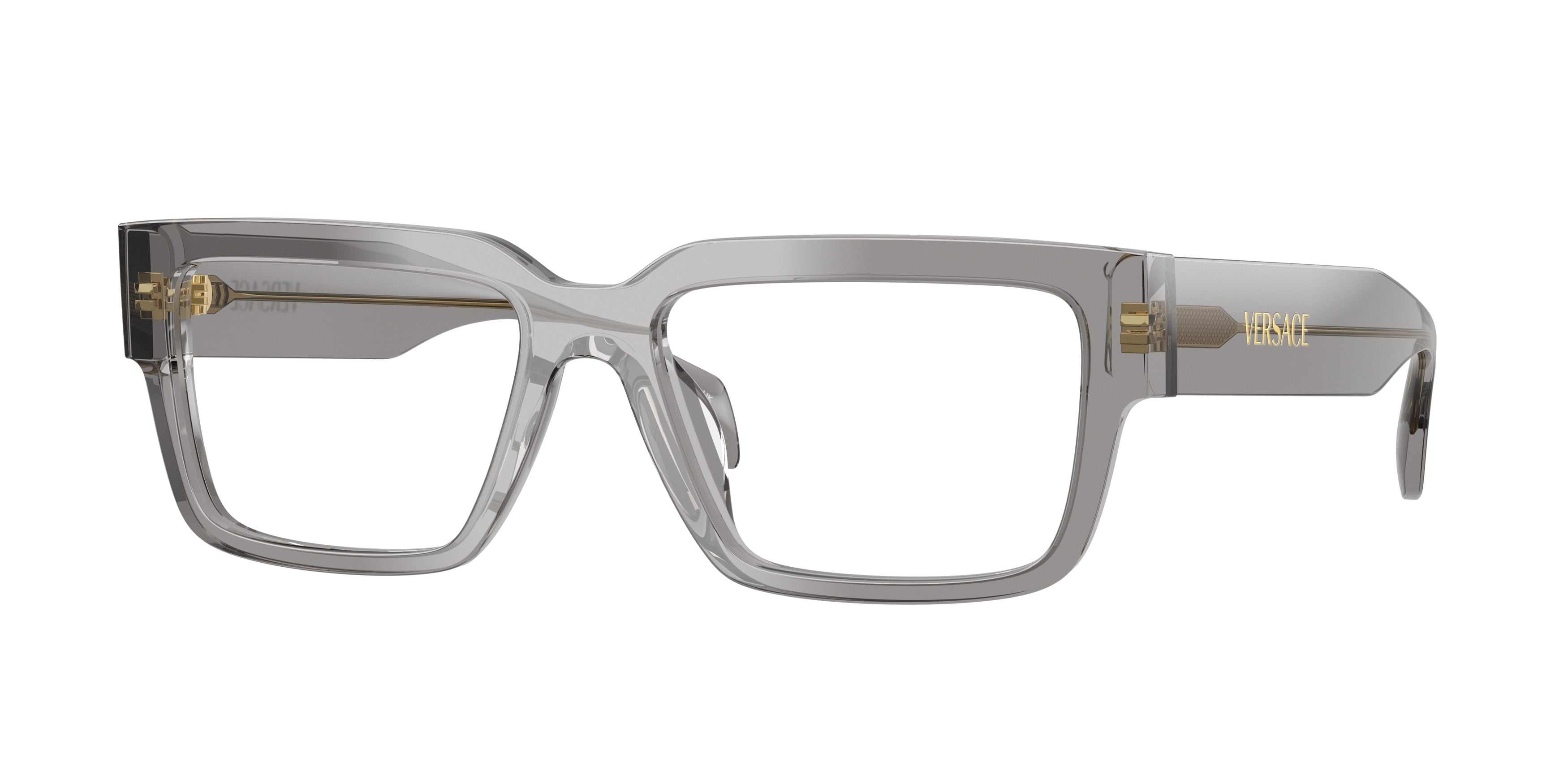 Versace VE3374U Rectangle Eyeglasses 5510-Transparent Grey 55-140-17 - Color Map Grey