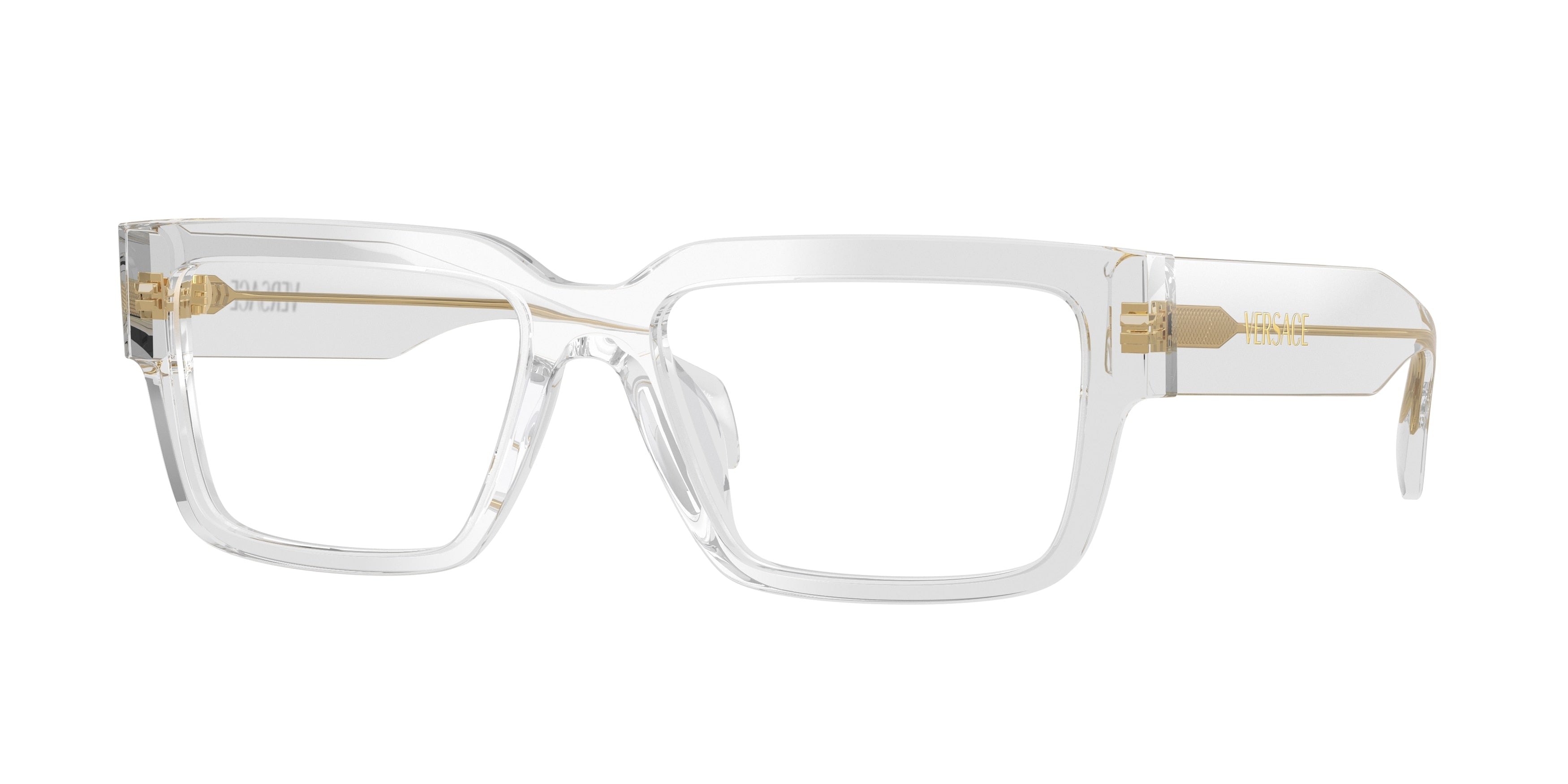 Versace VE3374U Rectangle Eyeglasses 5519-Light Transparent Grey 55-140-17 - Color Map Grey
