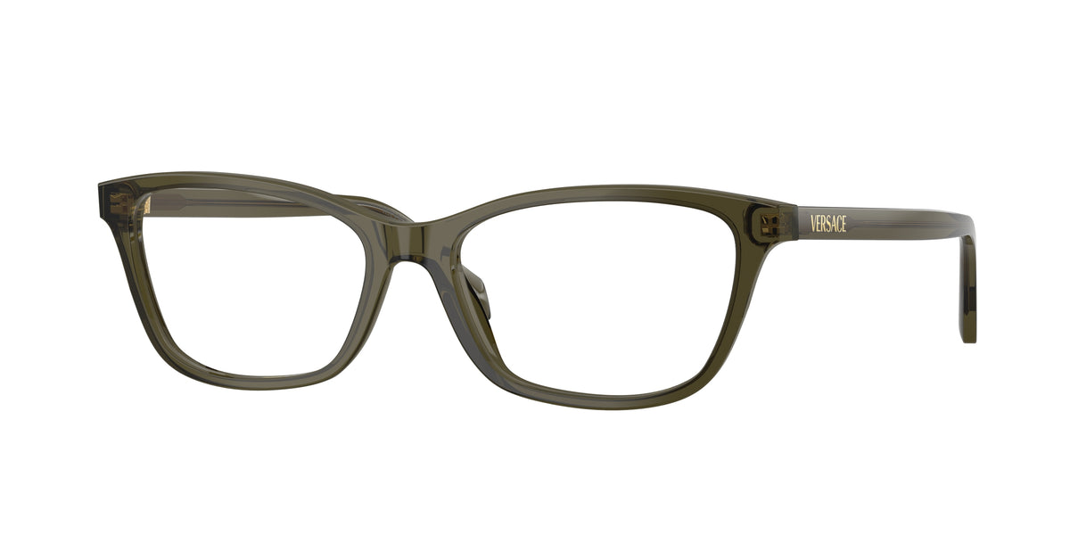 Versace VE3375 Cat Eye Eyeglasses 5542-Transparent Dark Green 54-140-16 - Color Map Green