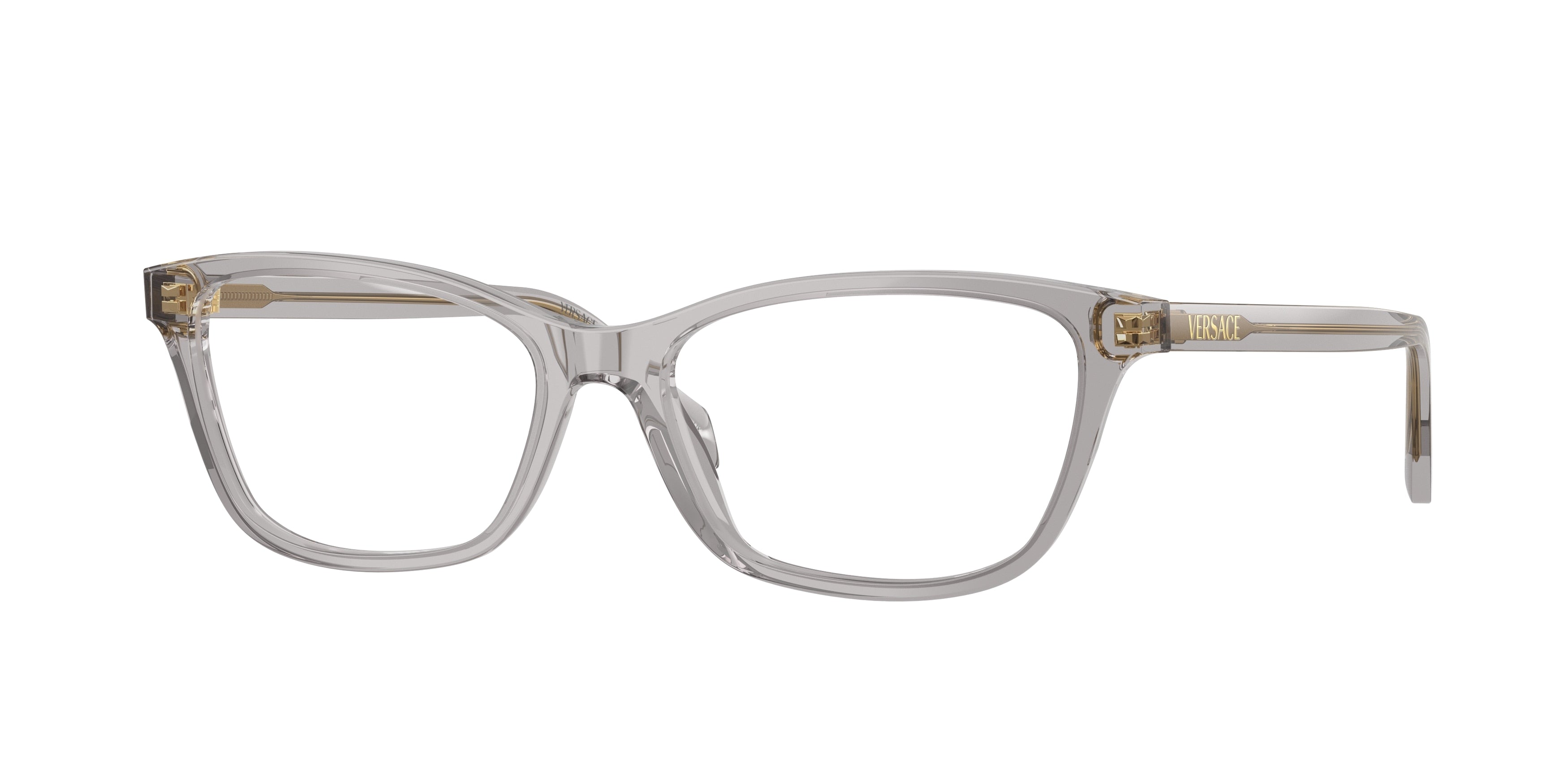 Versace VE3375 Cat Eye Eyeglasses 593-Light Transparent Grey 54-140-16 - Color Map Grey
