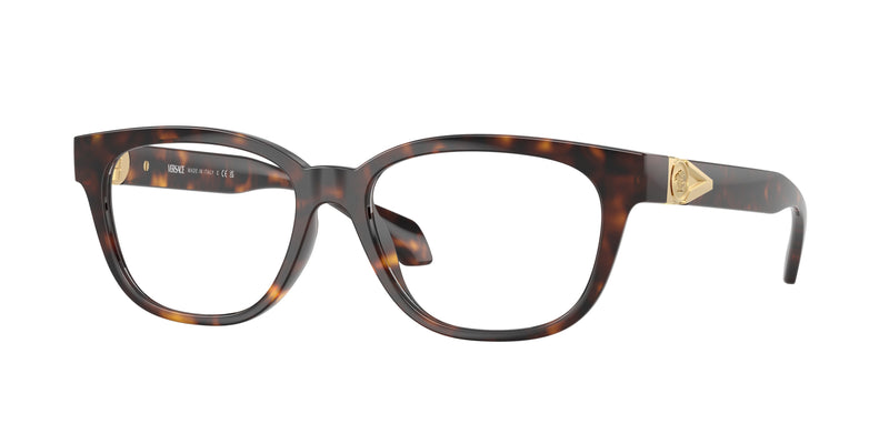 Versace VE3376U Round Eyeglasses 108-Havana 53-140-16 - Color Map Tortoise