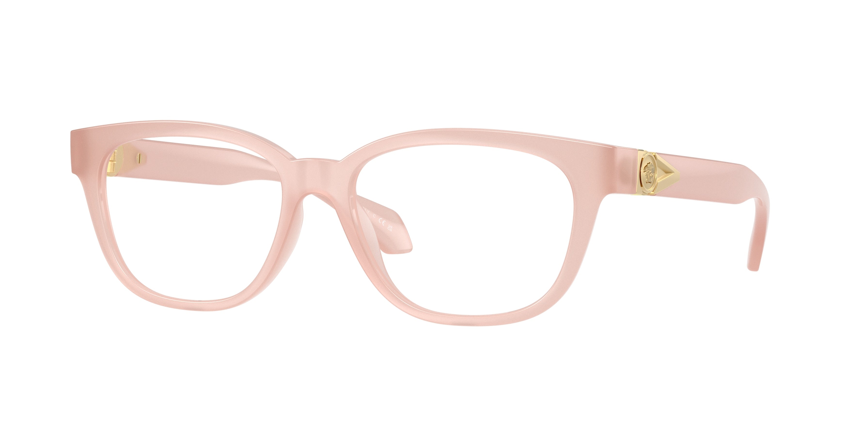 Versace VE3376U Round Eyeglasses 5522-Opal Pink 53-140-16 - Color Map Pink