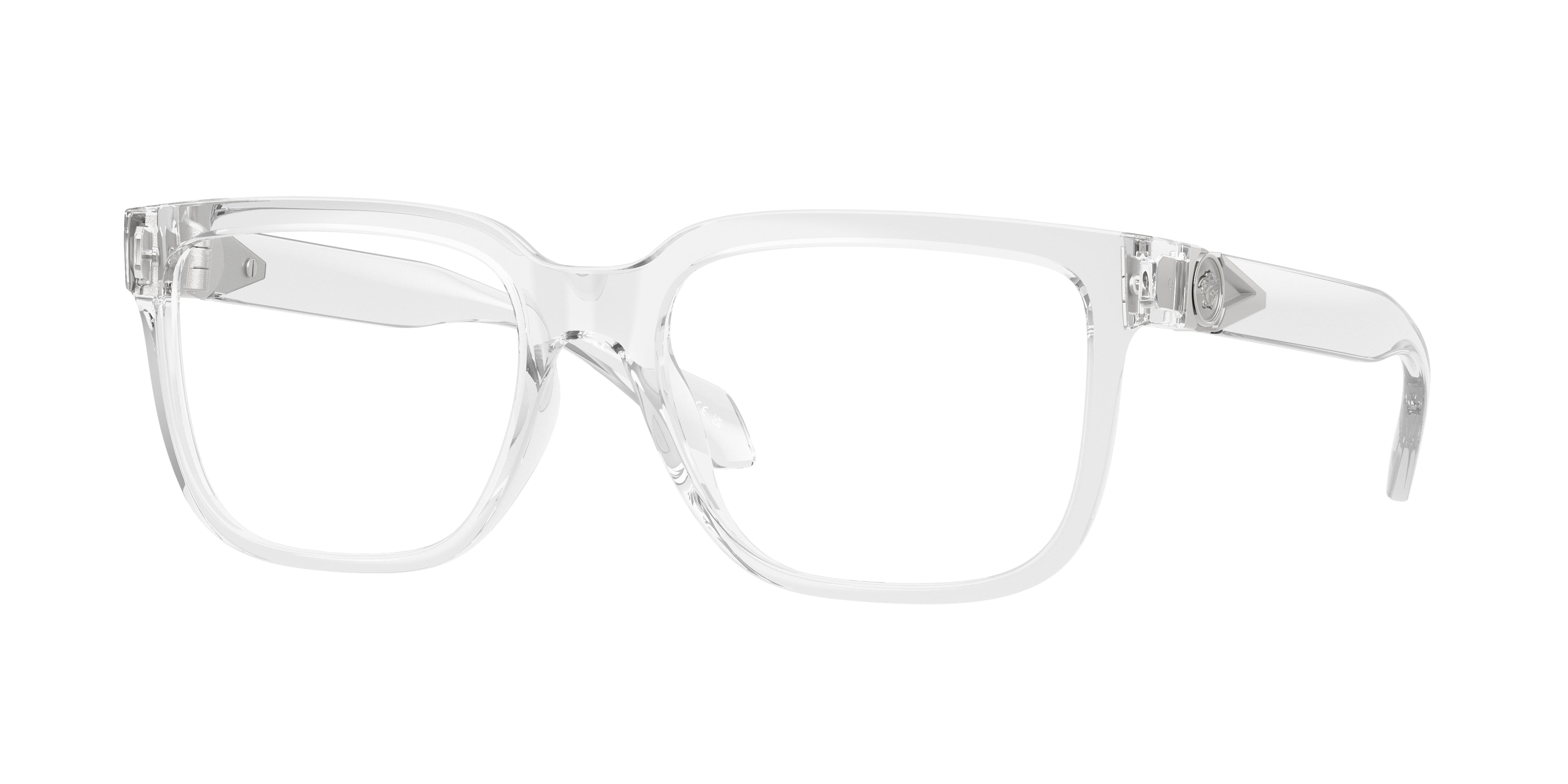 Versace VE3377U Square Eyeglasses 5510-Light Grey Transparent 55-140-18 - Color Map Grey
