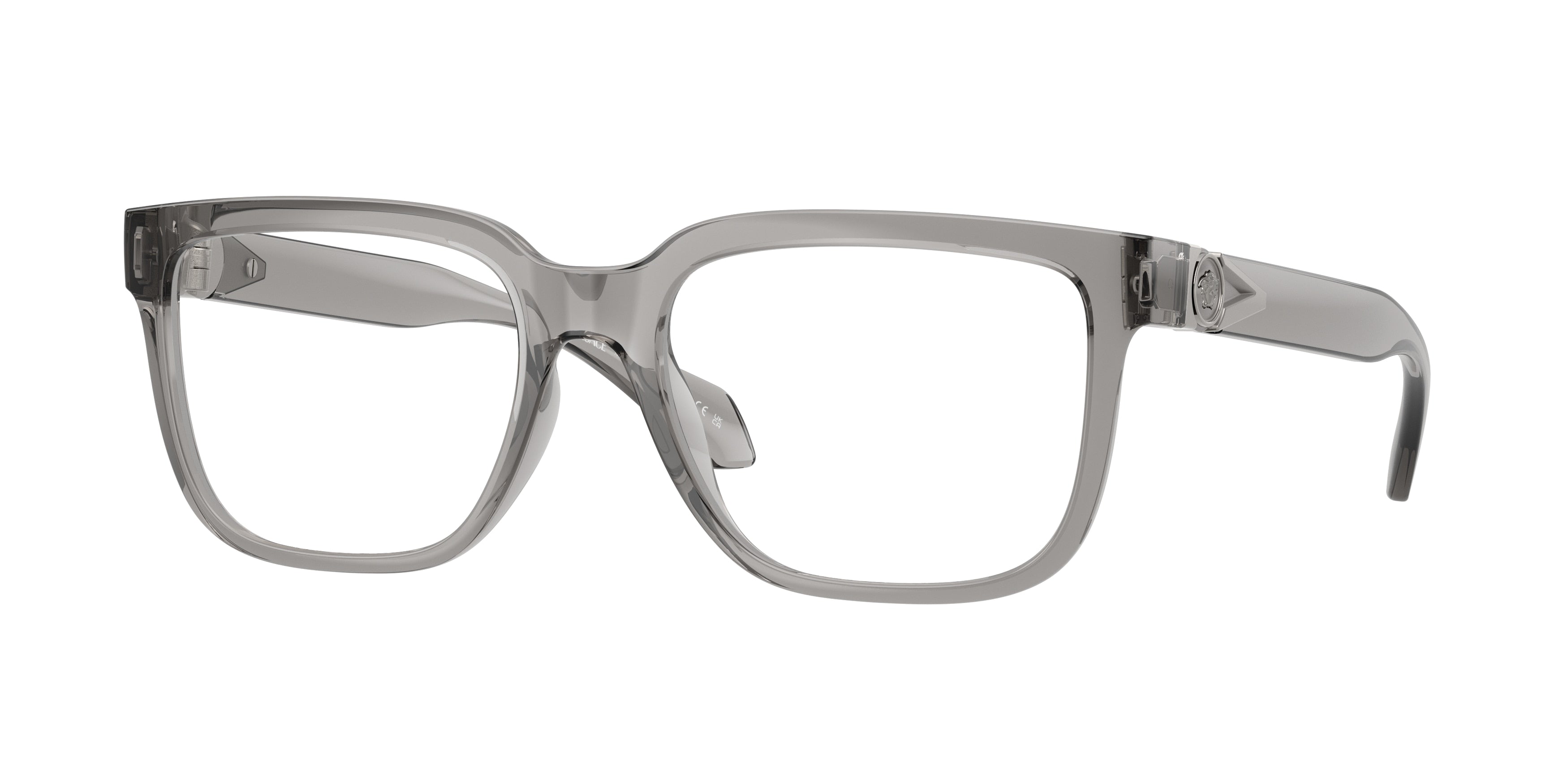 Versace VE3377U Square Eyeglasses 593-Transparent Grey 55-140-18 - Color Map Grey