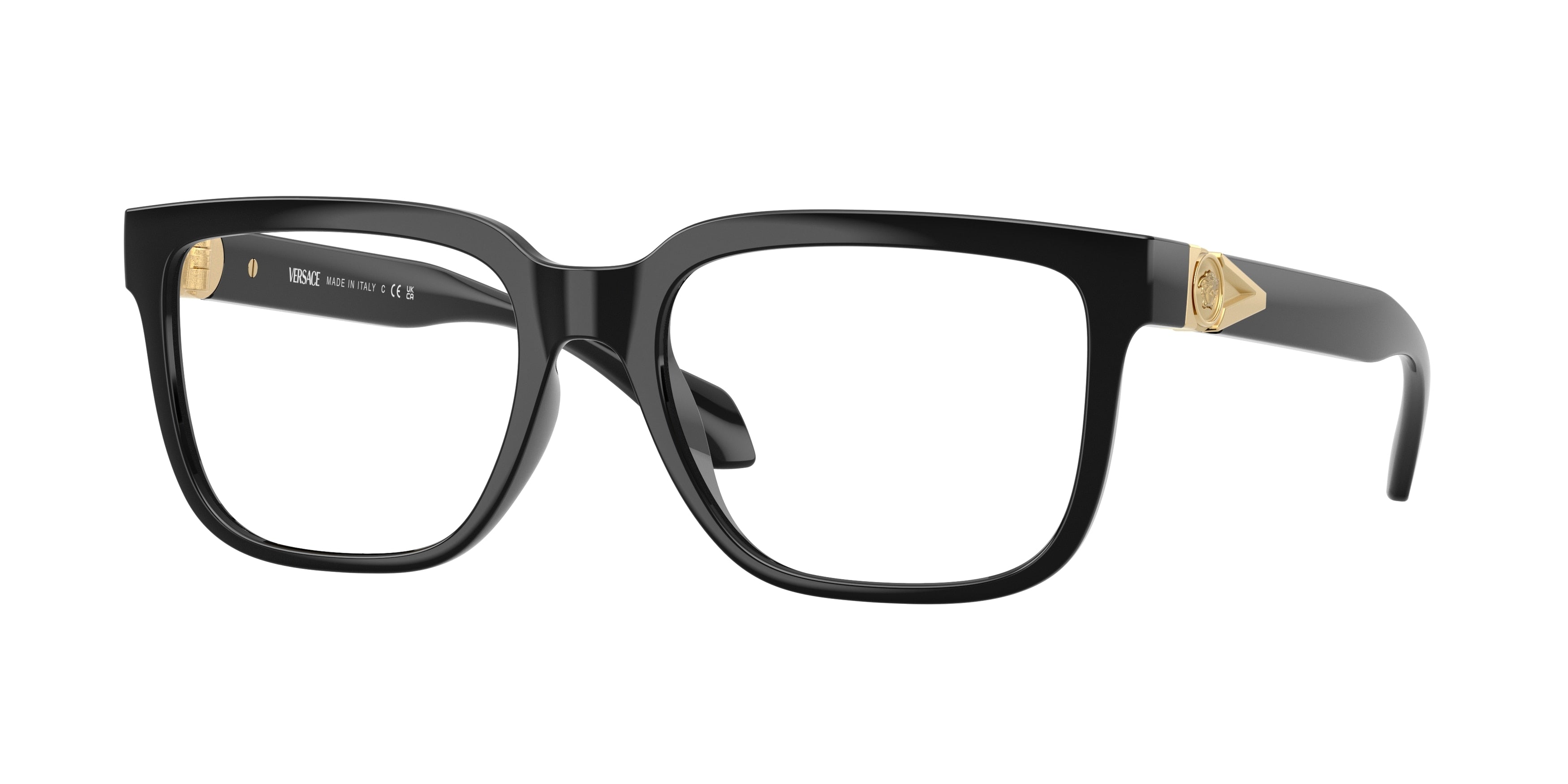 Versace VE3377U Square Eyeglasses GB1-Black 55-140-18 - Color Map Black