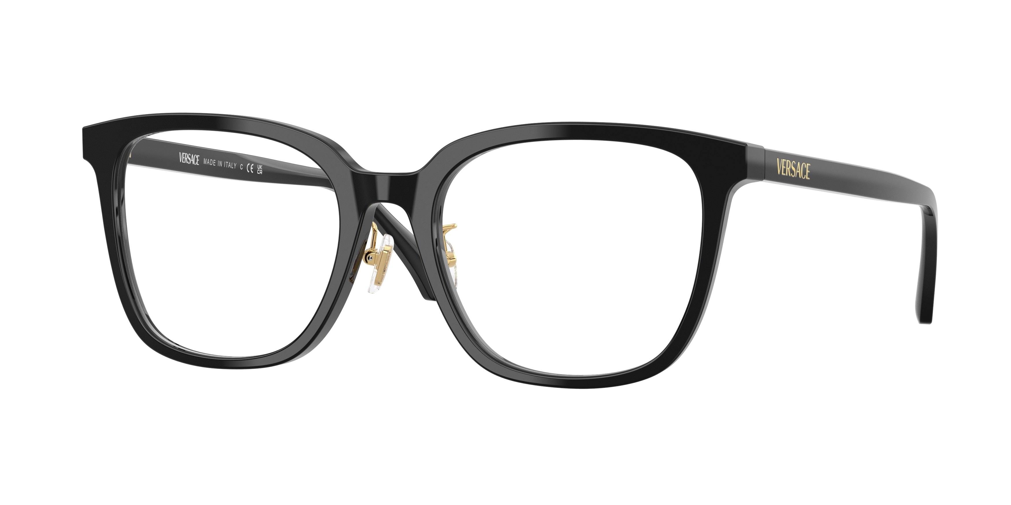 Versace VE3378D Square Eyeglasses GB1-Black 54-140-19 - Color Map Black