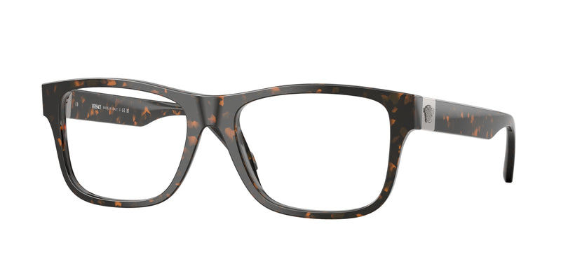 Versace VE3380F Square Eyeglasses 5528-Brown Tortoise 56-145-17 - Color Map Tortoise