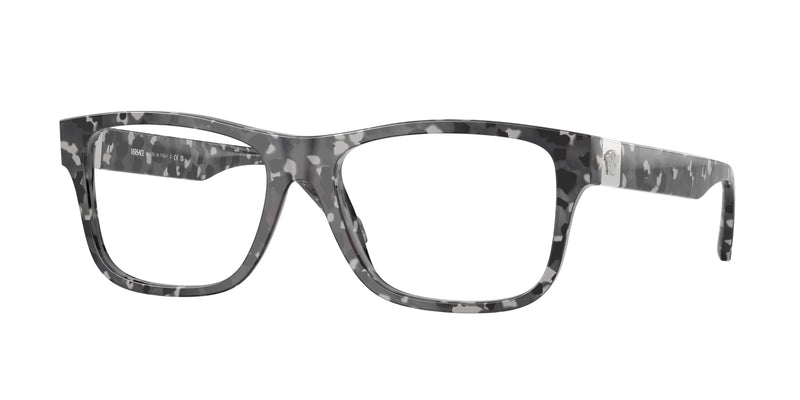 Versace VE3380F Square Eyeglasses 5546-Tortoise Grey Black 56-145-17 - Color Map Tortoise