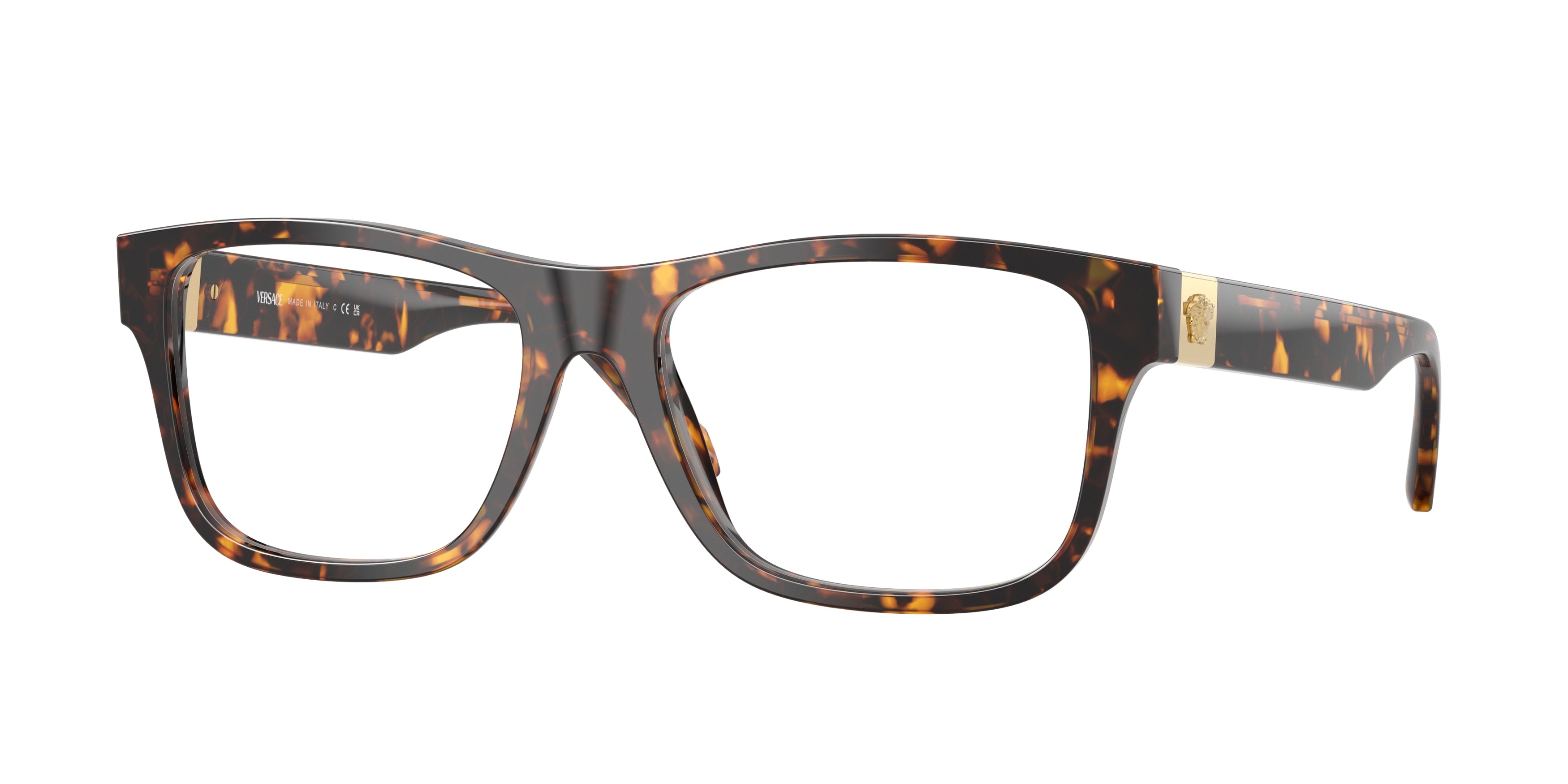 Versace VE3380 Square Eyeglasses  5514-Havana Tortoise 56-145-17 - Color Map Tortoise