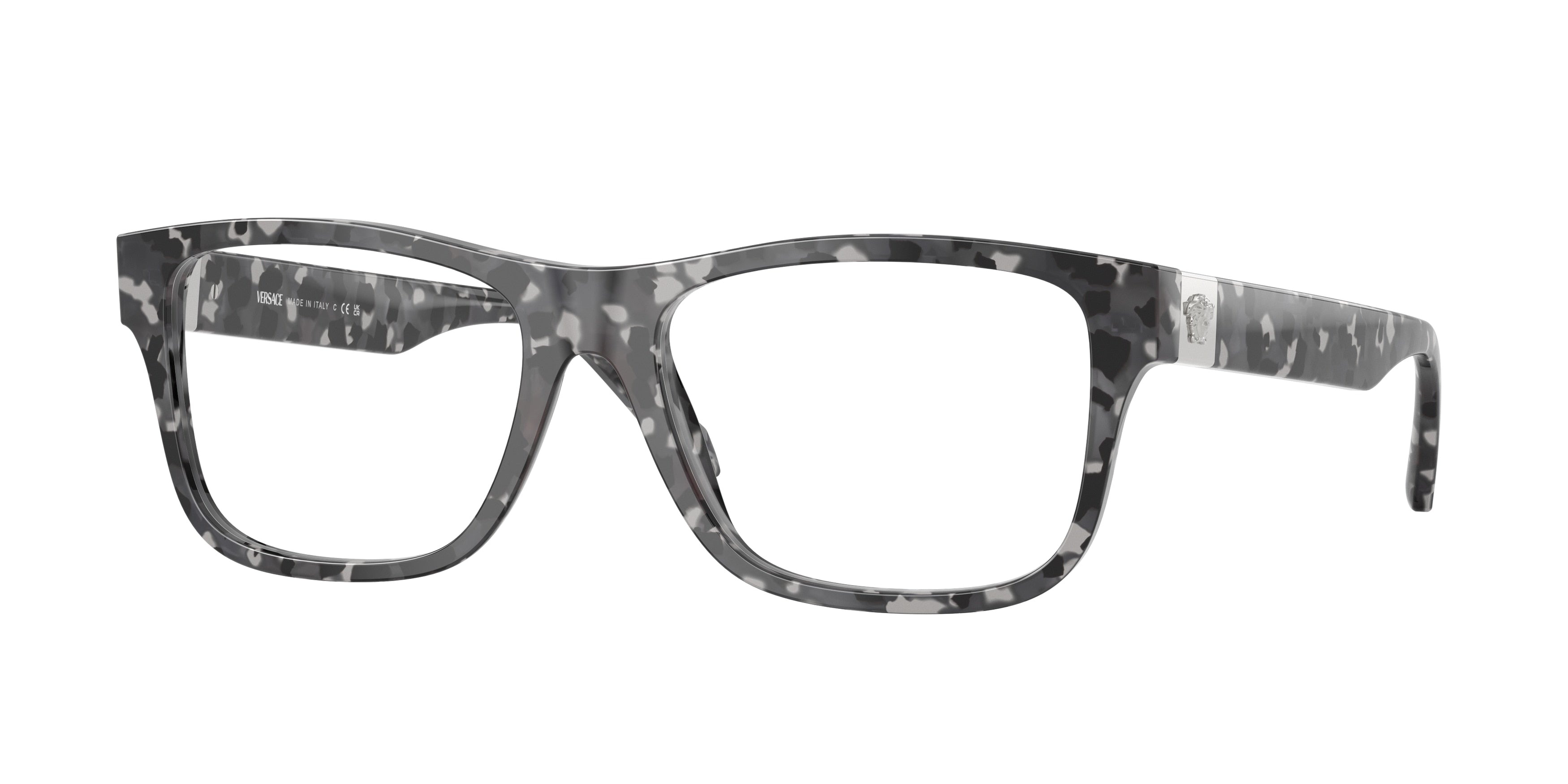 Versace VE3380 Square Eyeglasses  5546-Tortoise Grey Black 56-145-17 - Color Map Tortoise