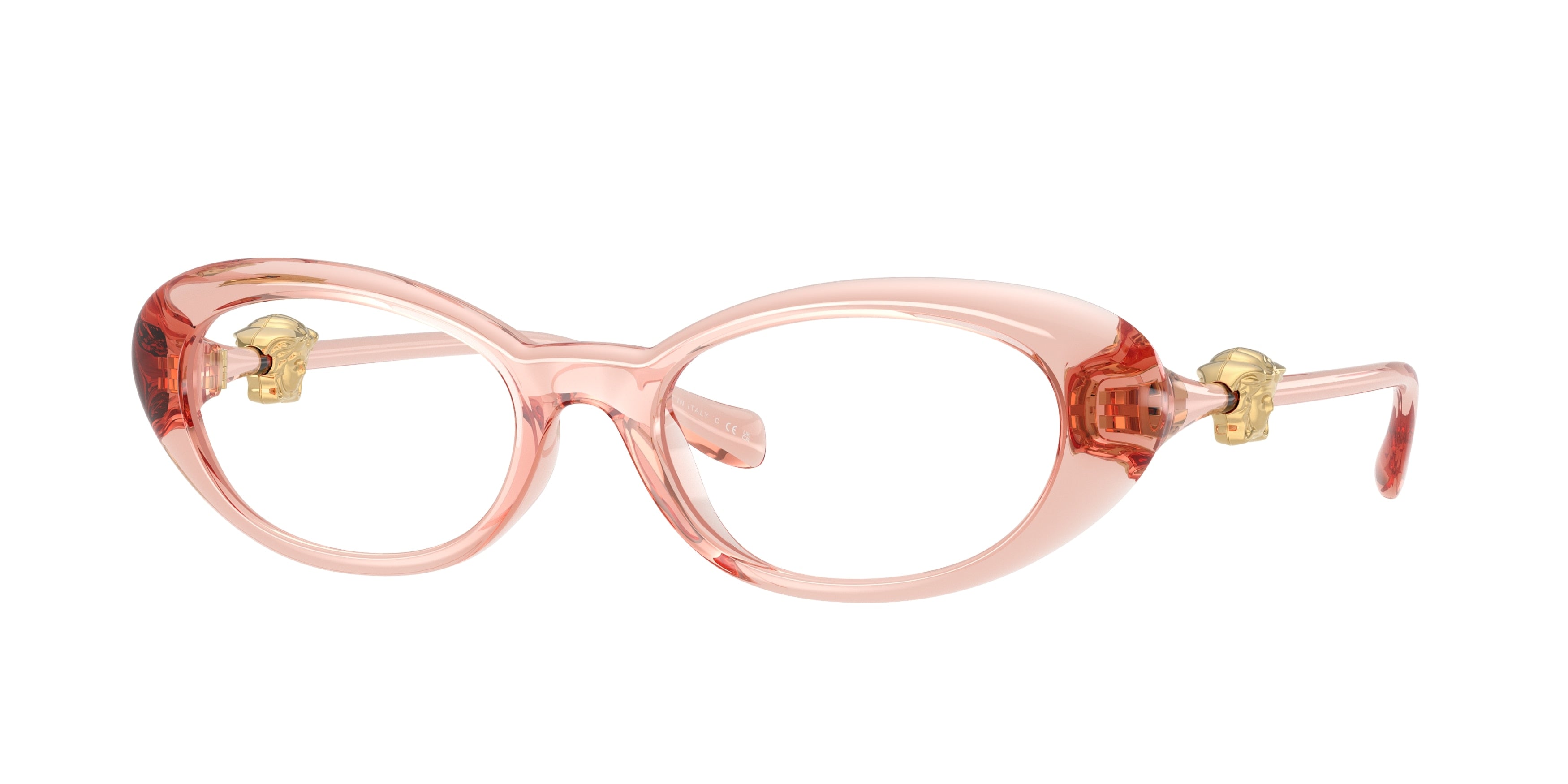 Versace VE3381U Oval Eyeglasses  5541-Transparent Rose 52-140-18 - Color Map Pink