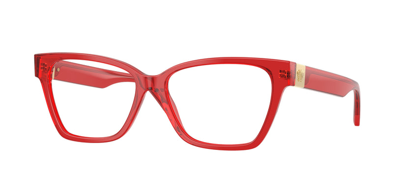 Versace VE3382 Cat Eye Eyeglasses 5280-Transparent Red 55-140-15 - Color Map Red