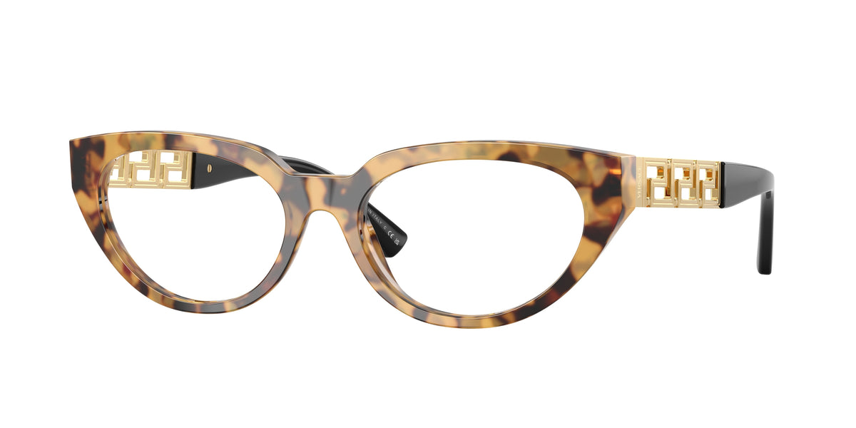 Versace VE3383 Cat Eye Eyeglasses 777-Tortoise Brown 54-140-17 - Color Map Tortoise