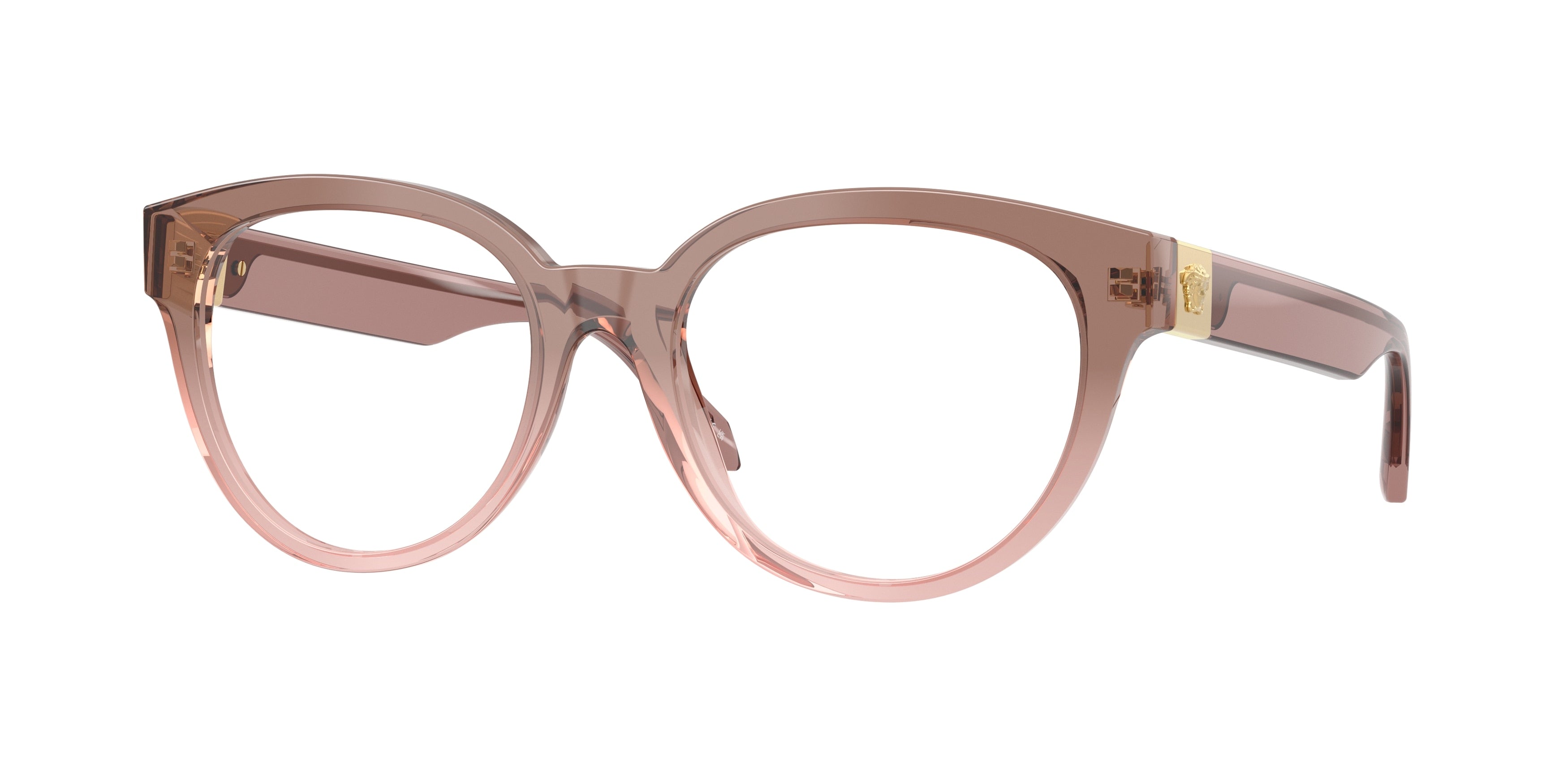 Versace VE3384F Round Eyeglasses  5435-Brown Gradient Rose 53-140-18 - Color Map Brown