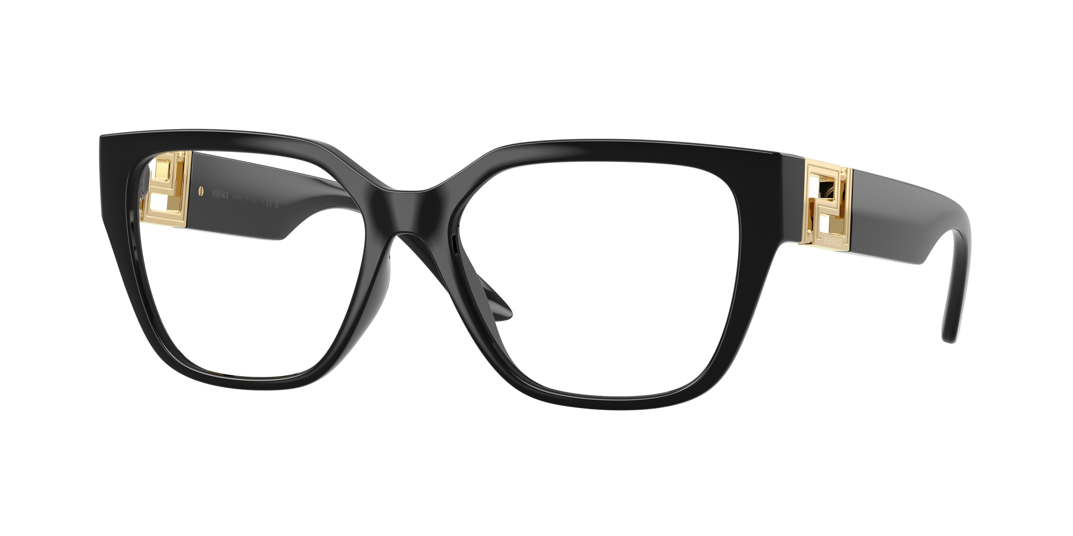 Versace VE3387U Square Eyeglasses GB1-Black 54-140-16 - Color Map Black