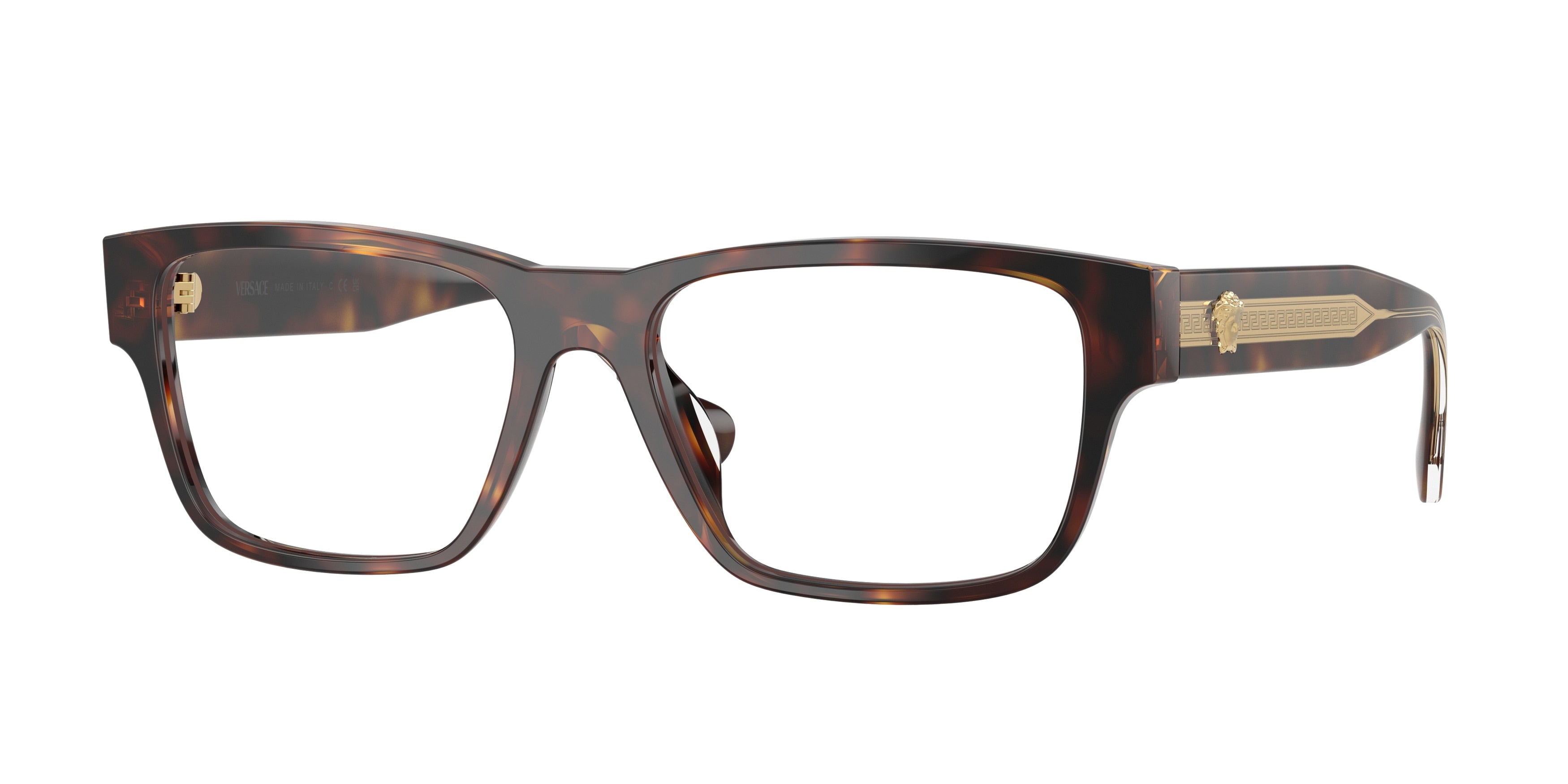 Versace VE3390U Rectangle Eyeglasses 5537-Havana 56-145-17 - Color Map Tortoise