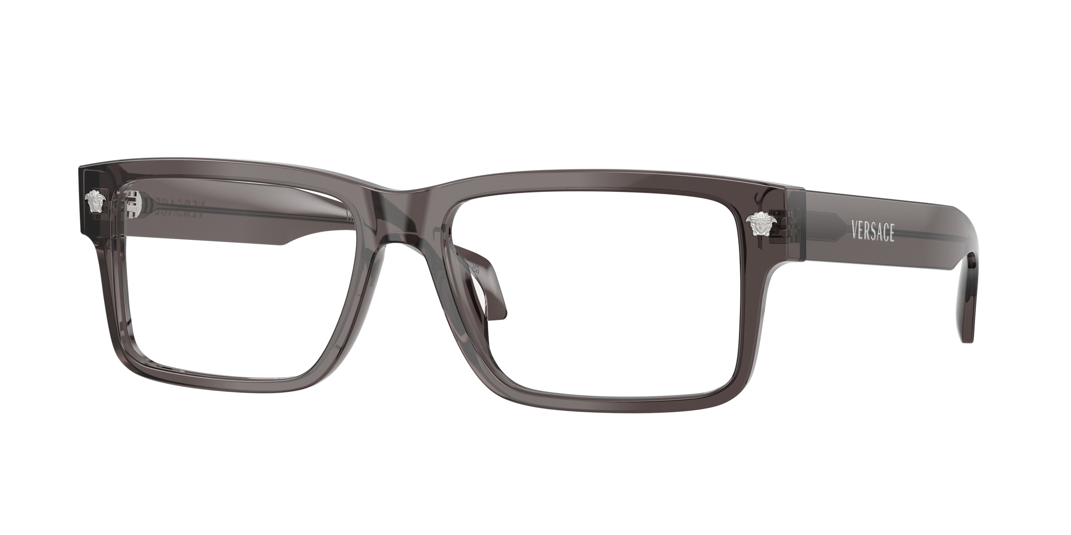 Versace VE3391U Rectangle Eyeglasses 5389-Dark Grey Transparent 56-140-16 - Color Map Grey