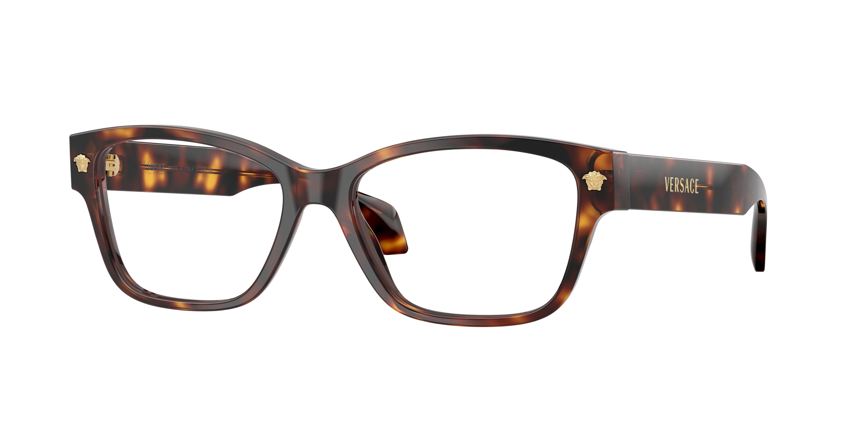 Versace VE3392F Cat Eye Eyeglasses 5539-Havana 54-140-16 - Color Map Tortoise