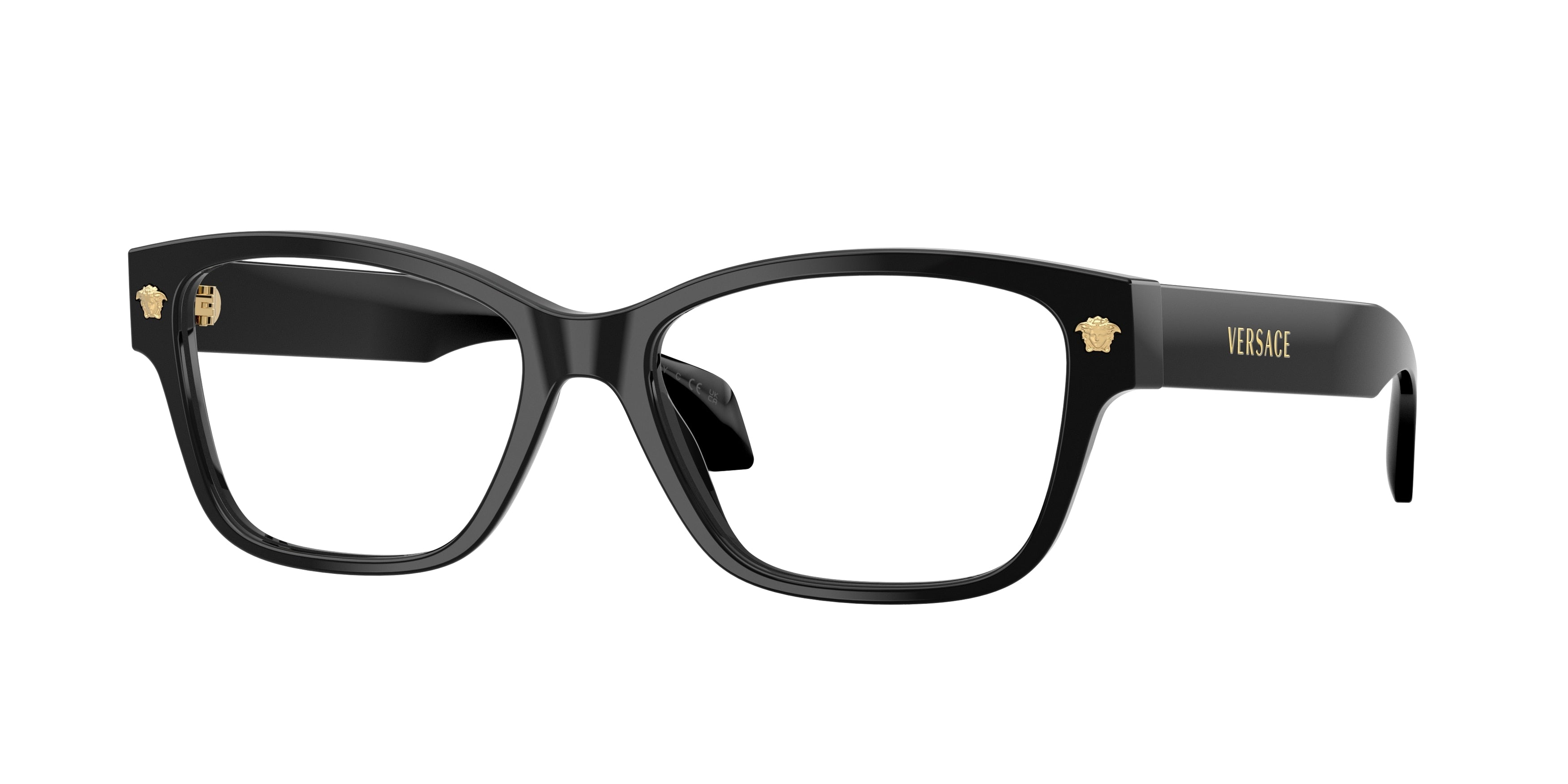 Versace VE3392F Cat Eye Eyeglasses GB1-Black 54-140-16 - Color Map Black