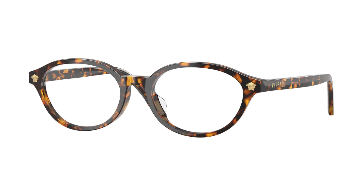 Versace VE3393D Oval Eyeglasses 5514-Havana 53-140-17 - Color Map Tortoise