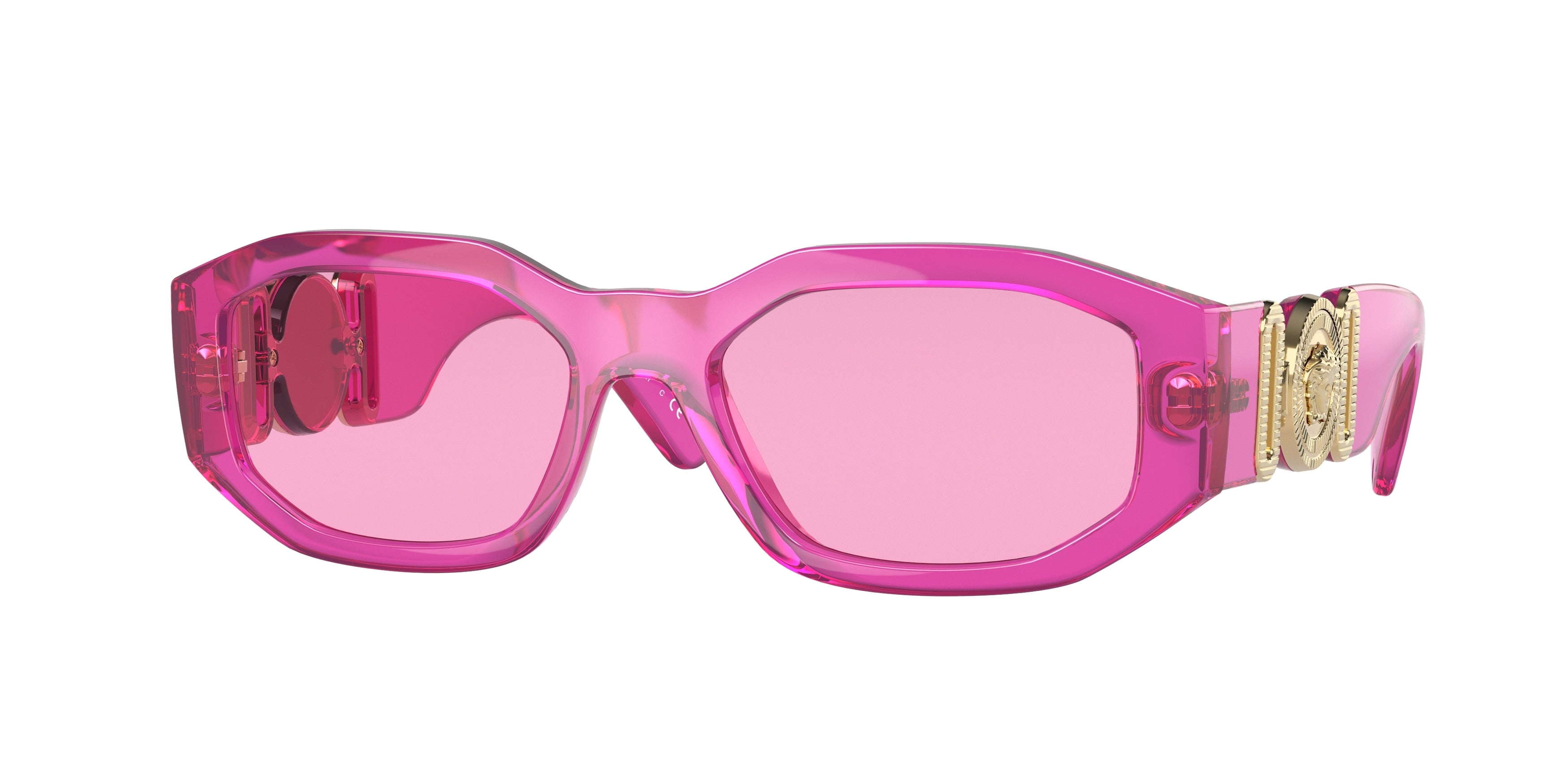 Versace VE4361 Irregular Sunglasses 5334/5-Transparent Fuxia 53-140-18 - Color Map Pink