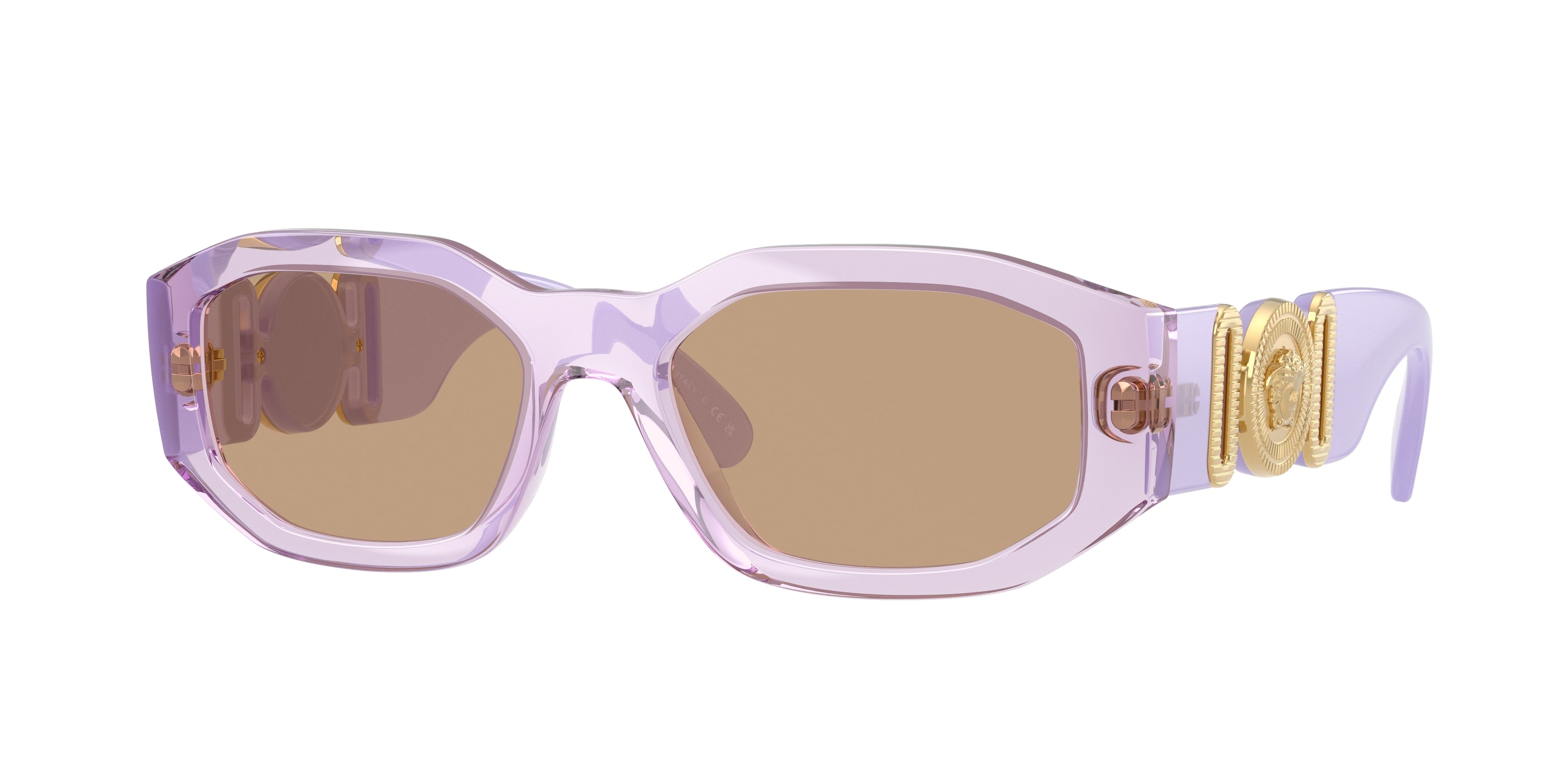 Versace VE4361 Irregular Sunglasses 552663-Transparent Lavander 53-140-18 - Color Map Violet