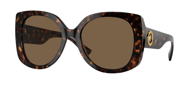 Versace VE4387 Rectangle Sunglasses 108/73-Havana 56-140-19 - Color Map Tortoise