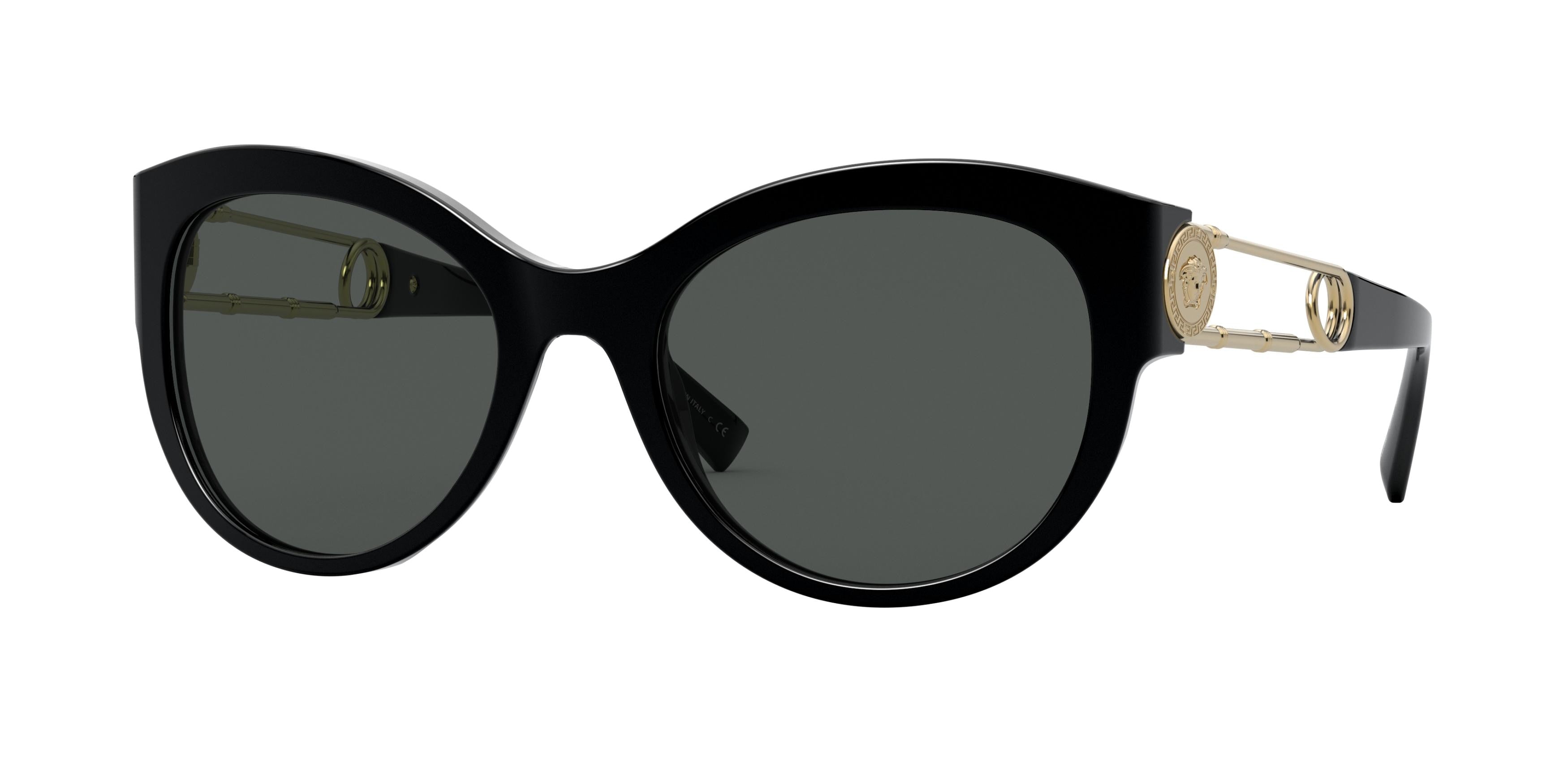 Versace VE4389 Rectangle Sunglasses GB1/87-Black 55-140-20 - Color Map Black