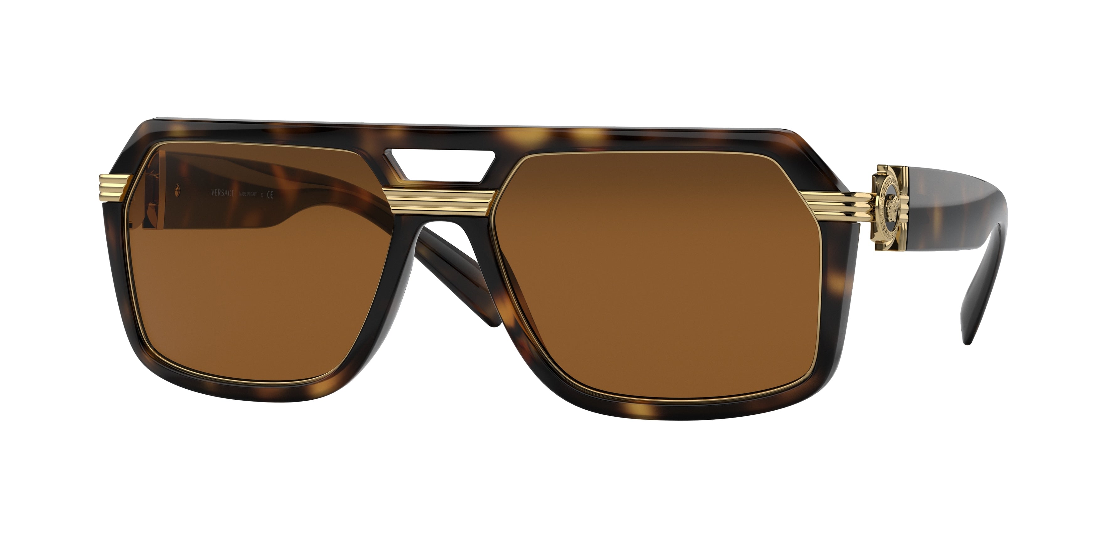 Versace VE4399 Rectangle Sunglasses 108/73-Havana 58-145-18 - Color Map Tortoise