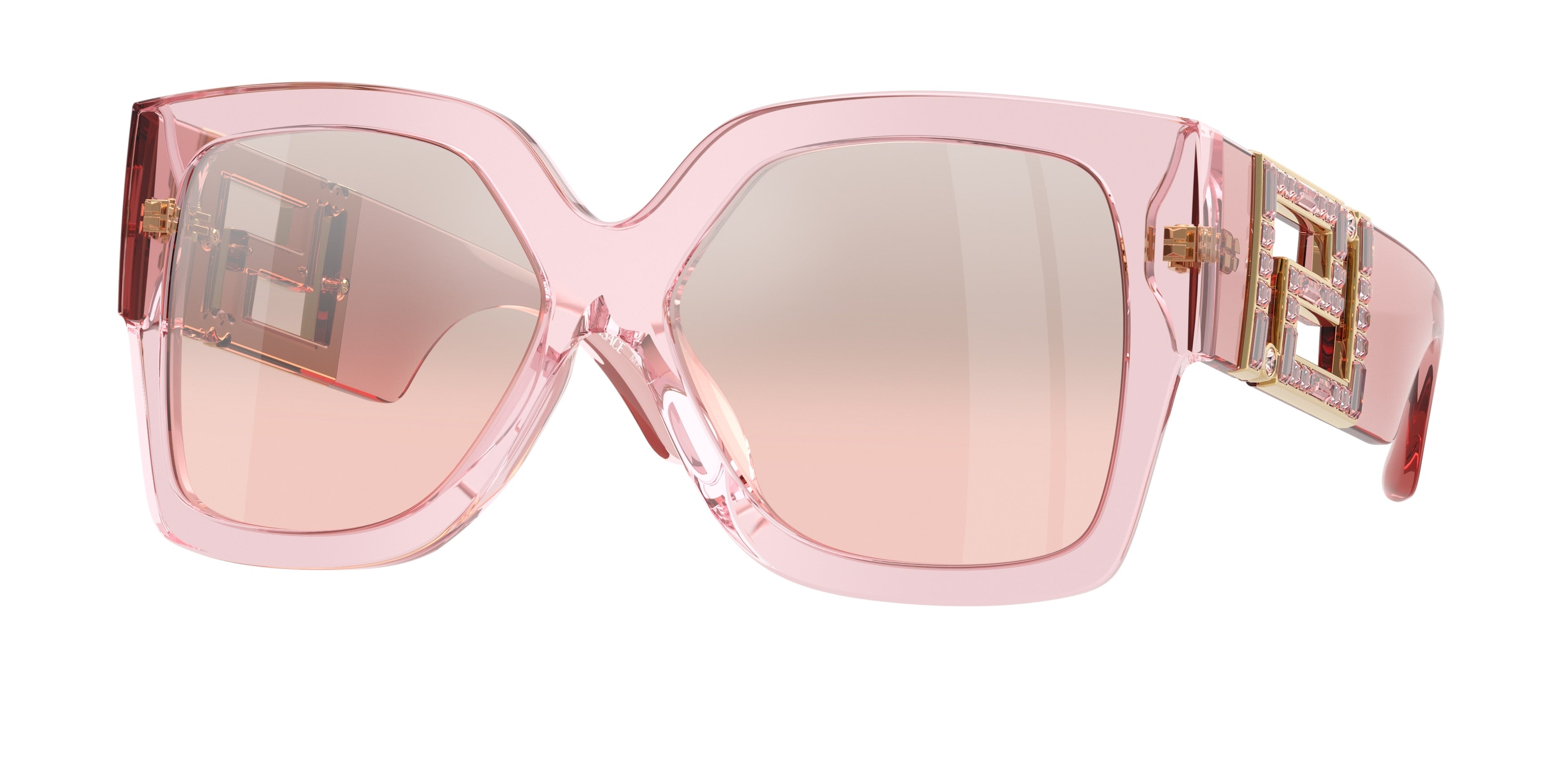 Versace VE4402 Rectangle Sunglasses 54727E-Transparent Pink 59-140-16 - Color Map Pink