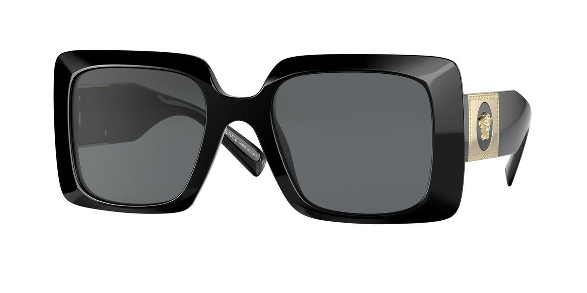 Versace VE4405 Rectangle Sunglasses GB1/87-Black 54-140-22 - Color Map Black