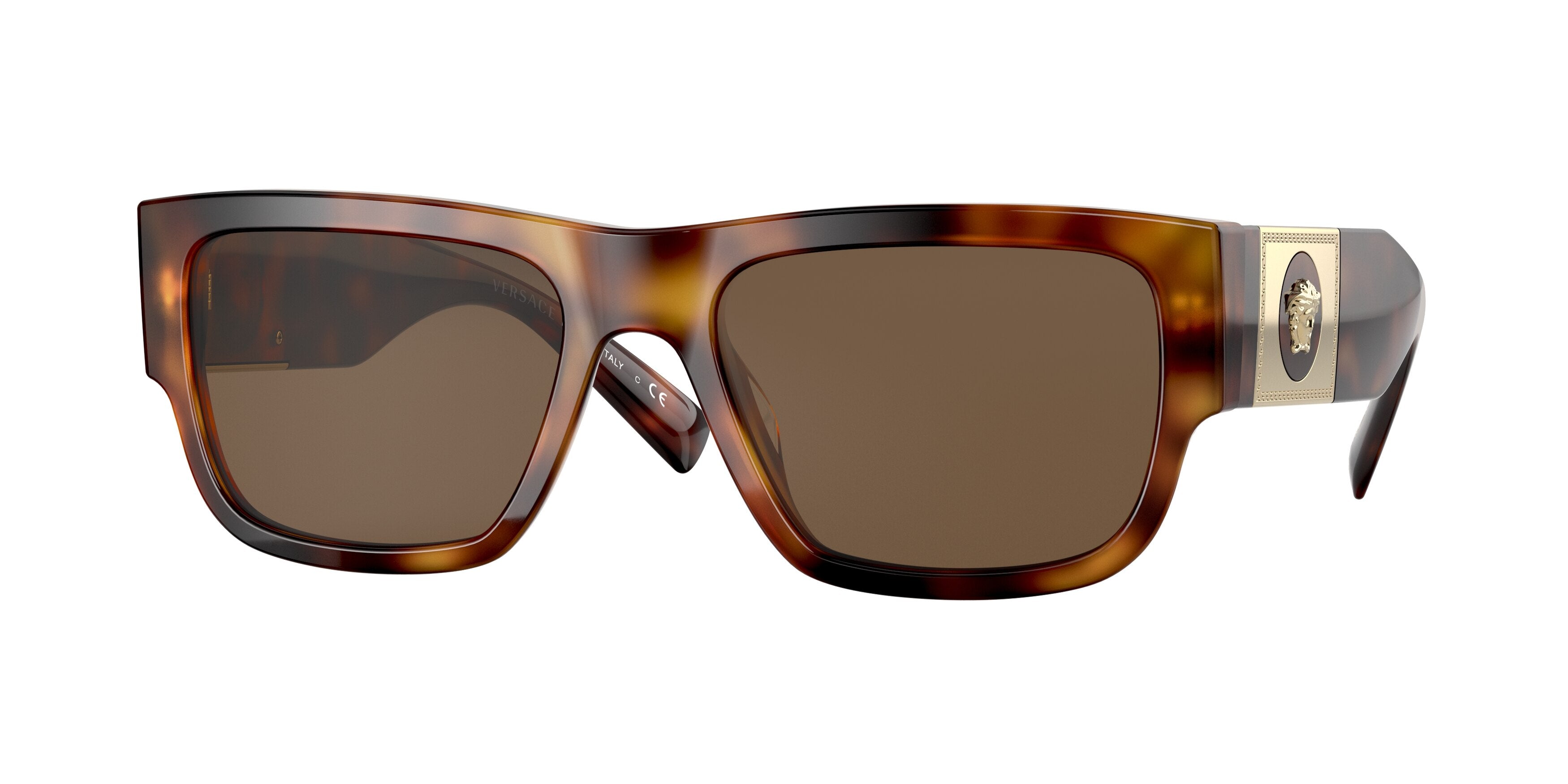 Versace VE4406 Rectangle Sunglasses 521773-Havana 56-140-19 - Color Map Tortoise
