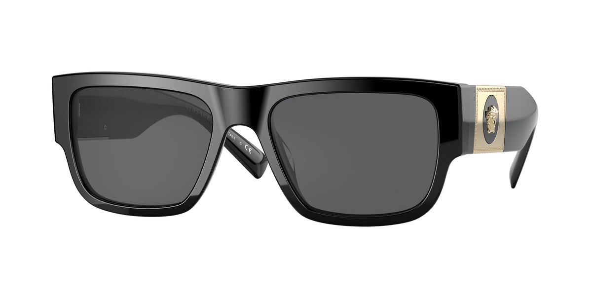 Versace VE4406 Rectangle Sunglasses GB1/87-Black 56-140-19 - Color Map Black