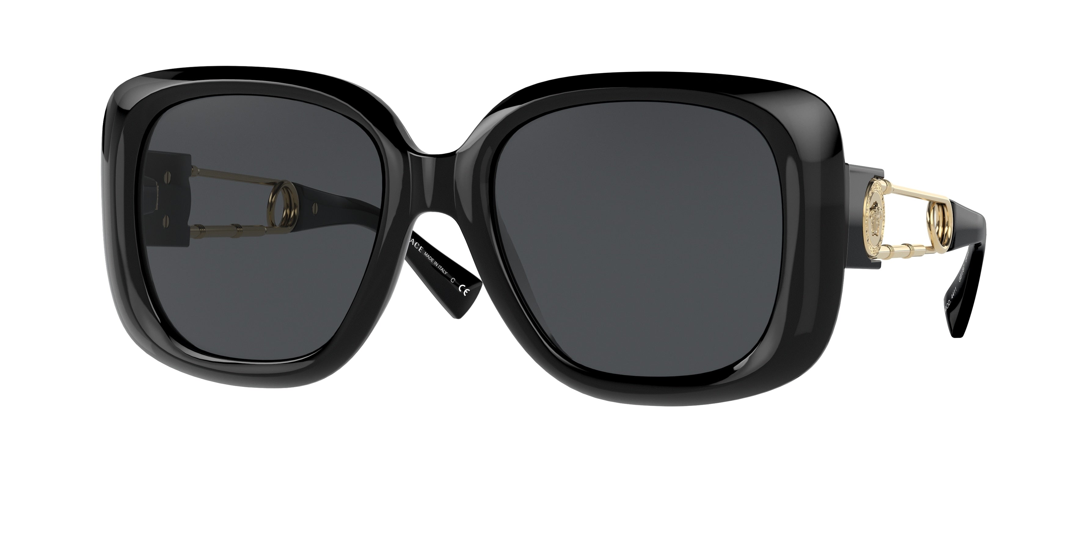Versace VE4411 Square Sunglasses GB1/87-Black 53-140-20 - Color Map Black